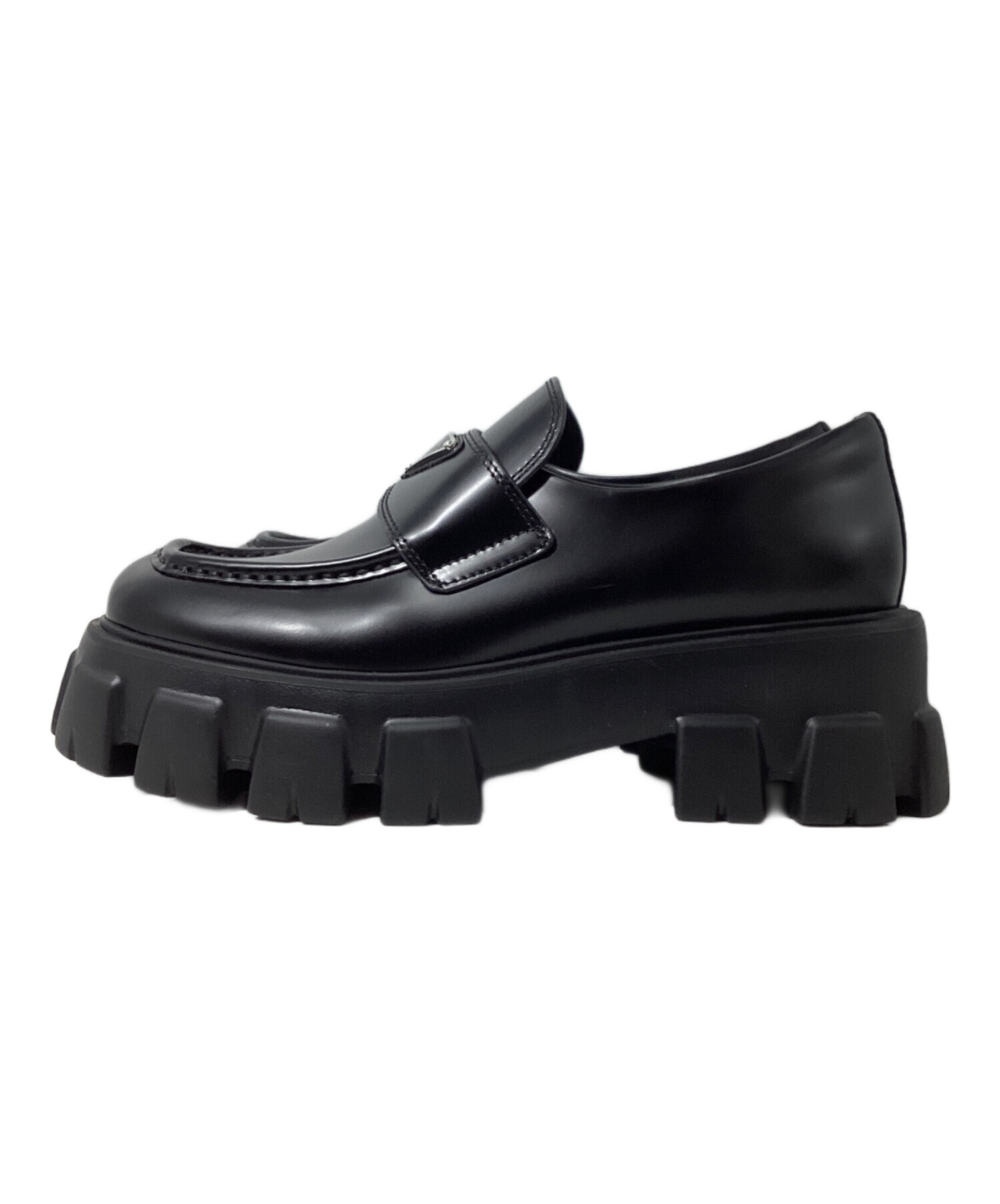 中古・古着通販】PRADA (プラダ) Monolith Brushed Leather Loafers（モノリス ブラッシュドレザーローファー)  ブラック サイズ:38｜ブランド・古着通販 トレファク公式【TREFAC FASHION】スマホサイト