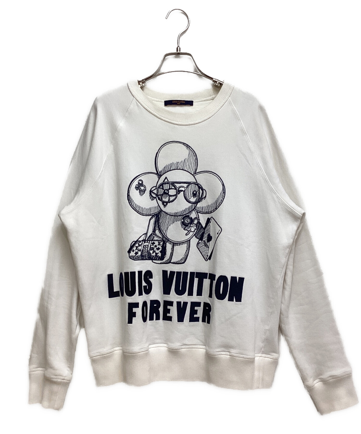 LOUIS VUITTON (ルイ ヴィトン) Vivienne embroidered crew neck  sweat（ヴィヴィエンヌ刺繍クルーネックスウェット） ホワイト サイズ:L