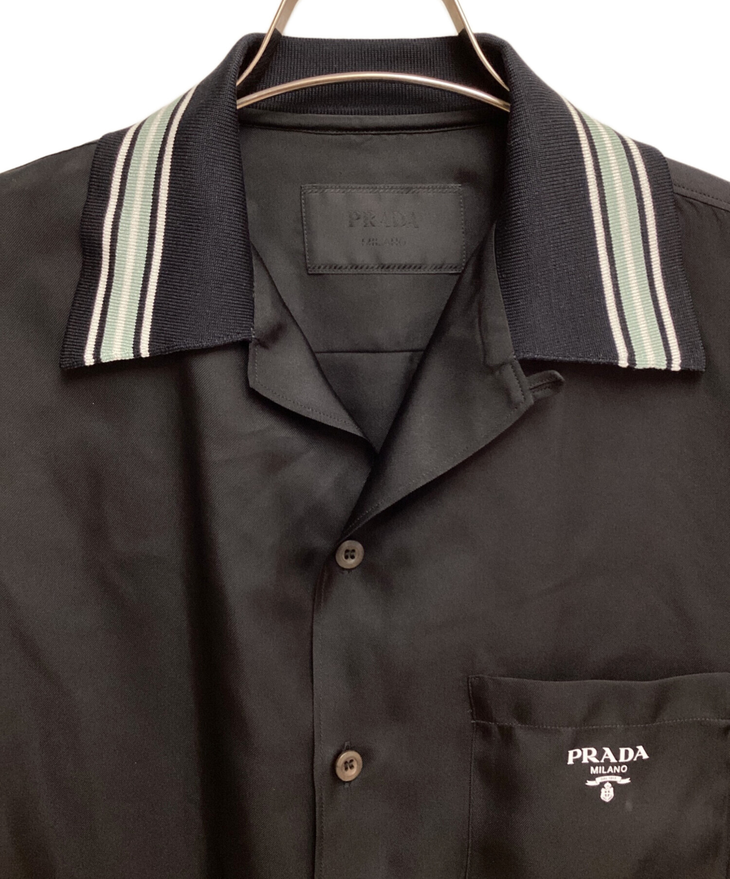 中古・古着通販】PRADA (プラダ) シルクツイルシャツ ブラック サイズ:M｜ブランド・古着通販 トレファク公式【TREFAC  FASHION】スマホサイト