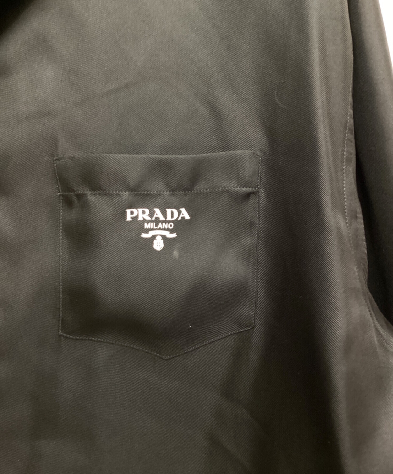 PRADA プラダ 14AW バイカラーシルクシャツ パープル 37 141/2 - トップス