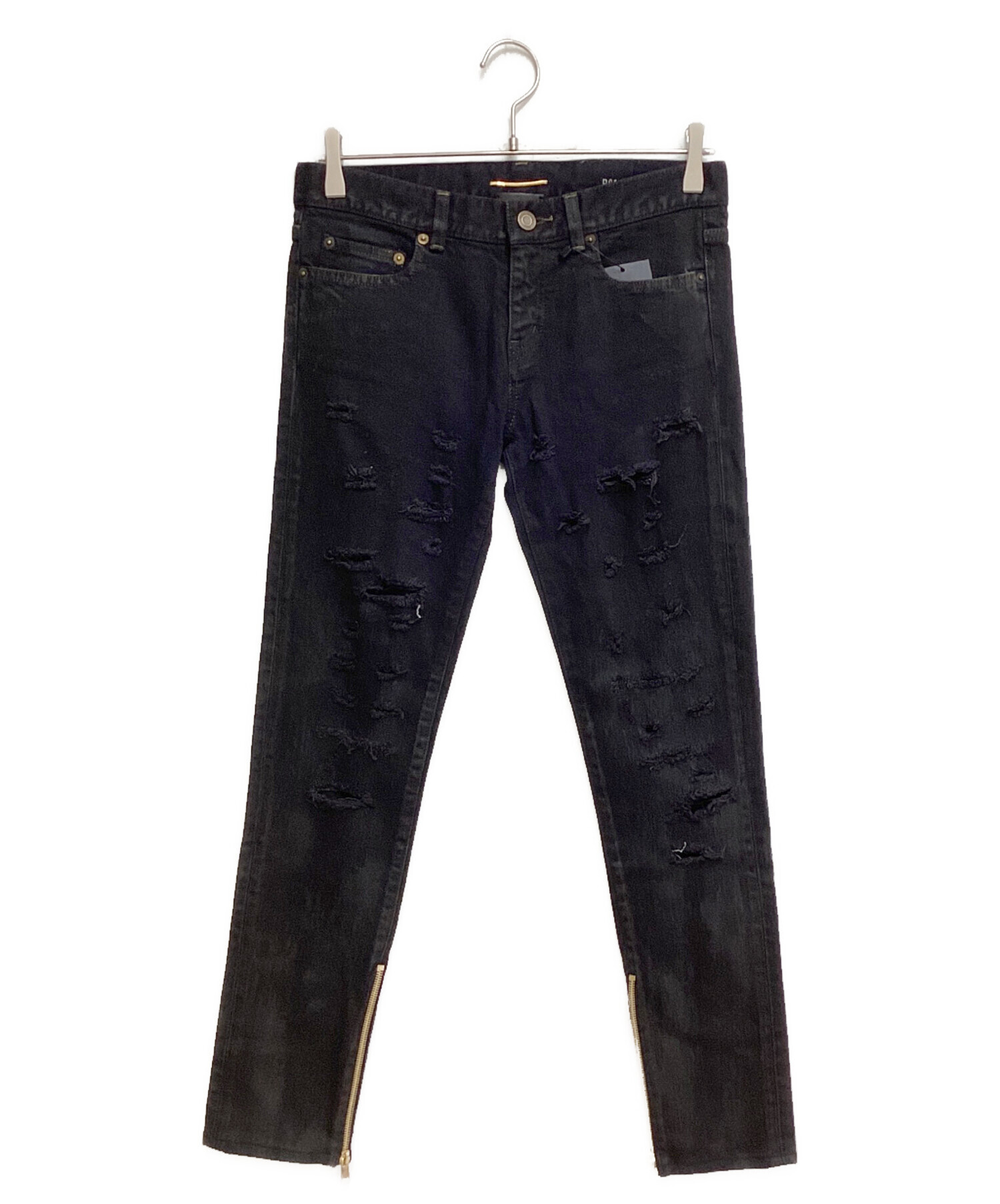 中古・古着通販】Saint Laurent Paris (サンローランパリ) Destroy skinny denim (デストロイスキニーデニム)  ブラック サイズ:27 未使用品｜ブランド・古着通販 トレファク公式【TREFAC FASHION】スマホサイト