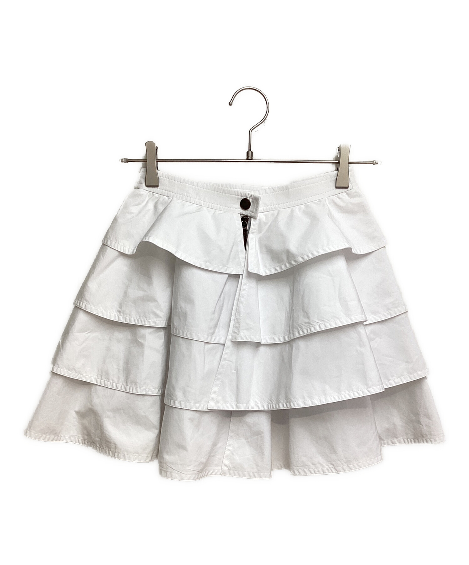 LOUIS VUITTON (ルイ ヴィトン) Tiered skirt（ティアードスカート） ホワイト サイズ:34