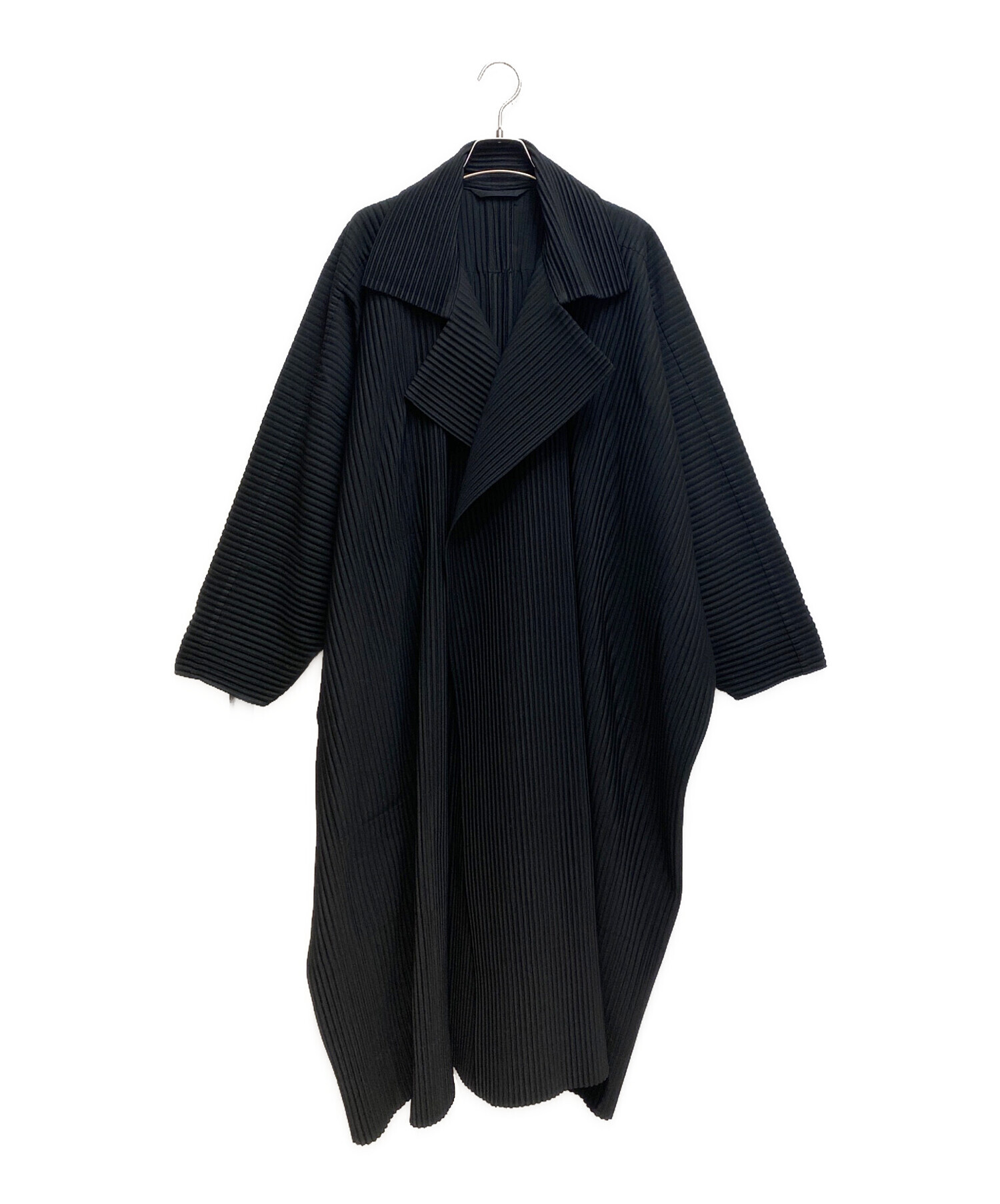 HOMME PLISSE ISSEY MIYAKE (オムプリッセ イッセイ ミヤケ) Pleats long coat (プリーツロングコート)  ブラック サイズ:1