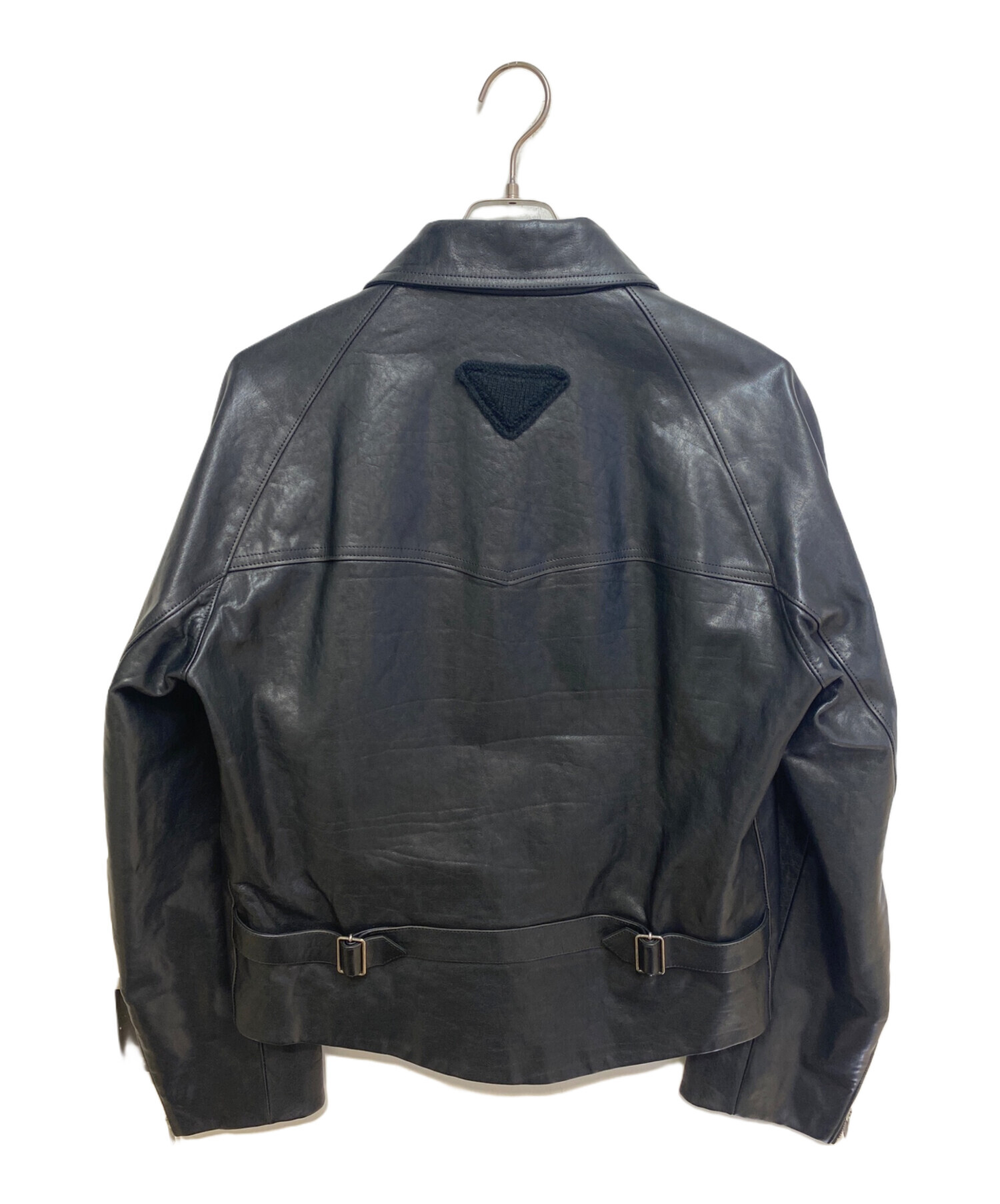 中古・古着通販】PRADA (プラダ) Black leather jacket（ブラックレザージャケット） ブラック  サイズ:46｜ブランド・古着通販 トレファク公式【TREFAC FASHION】スマホサイト