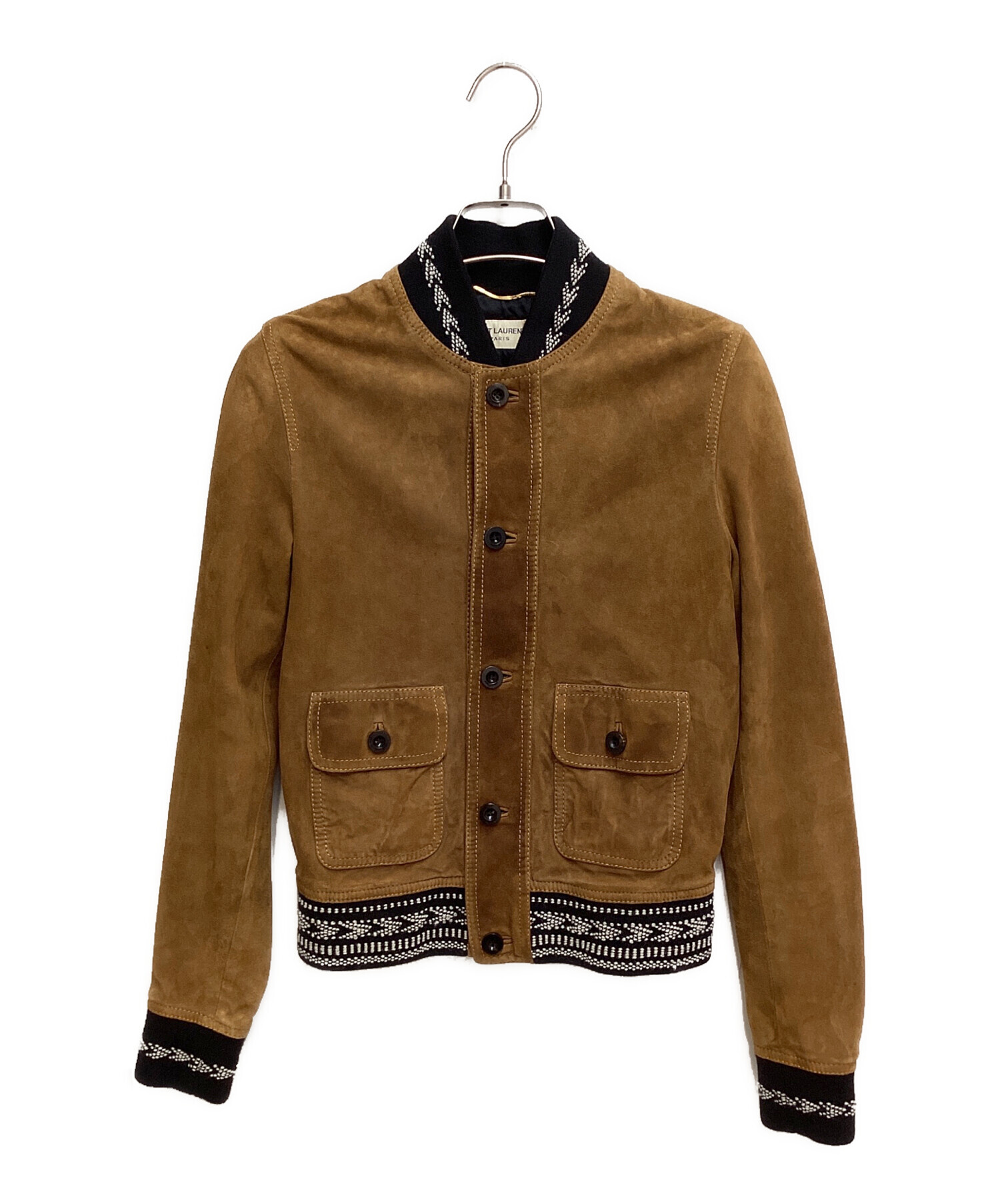 中古・古着通販】Saint Laurent Paris (サンローランパリ) Suede Teddy Jacket（スエードテディジャケット） カーキ  サイズ:34｜ブランド・古着通販 トレファク公式【TREFAC FASHION】スマホサイト