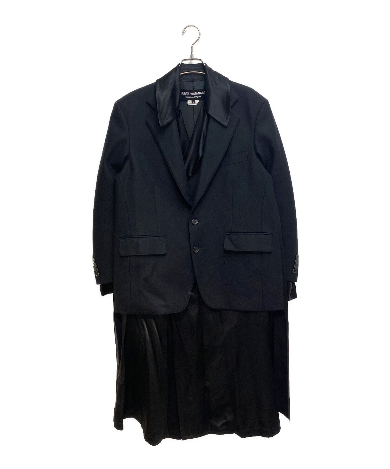 JUNYA WATANABE COMME des GARCONS ((ジュンヤワタナベ コムデギャルソン) Tailored Docking Coat  (テーラードドッキングコート) ブラック サイズ:S