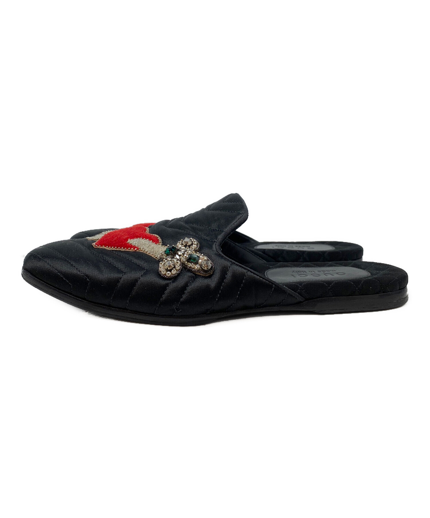 中古・古着通販】GUCCI (グッチ) Velvet Slippers（ベルベットスリッパ） ブラック サイズ:8｜ブランド・古着通販  トレファク公式【TREFAC FASHION】スマホサイト