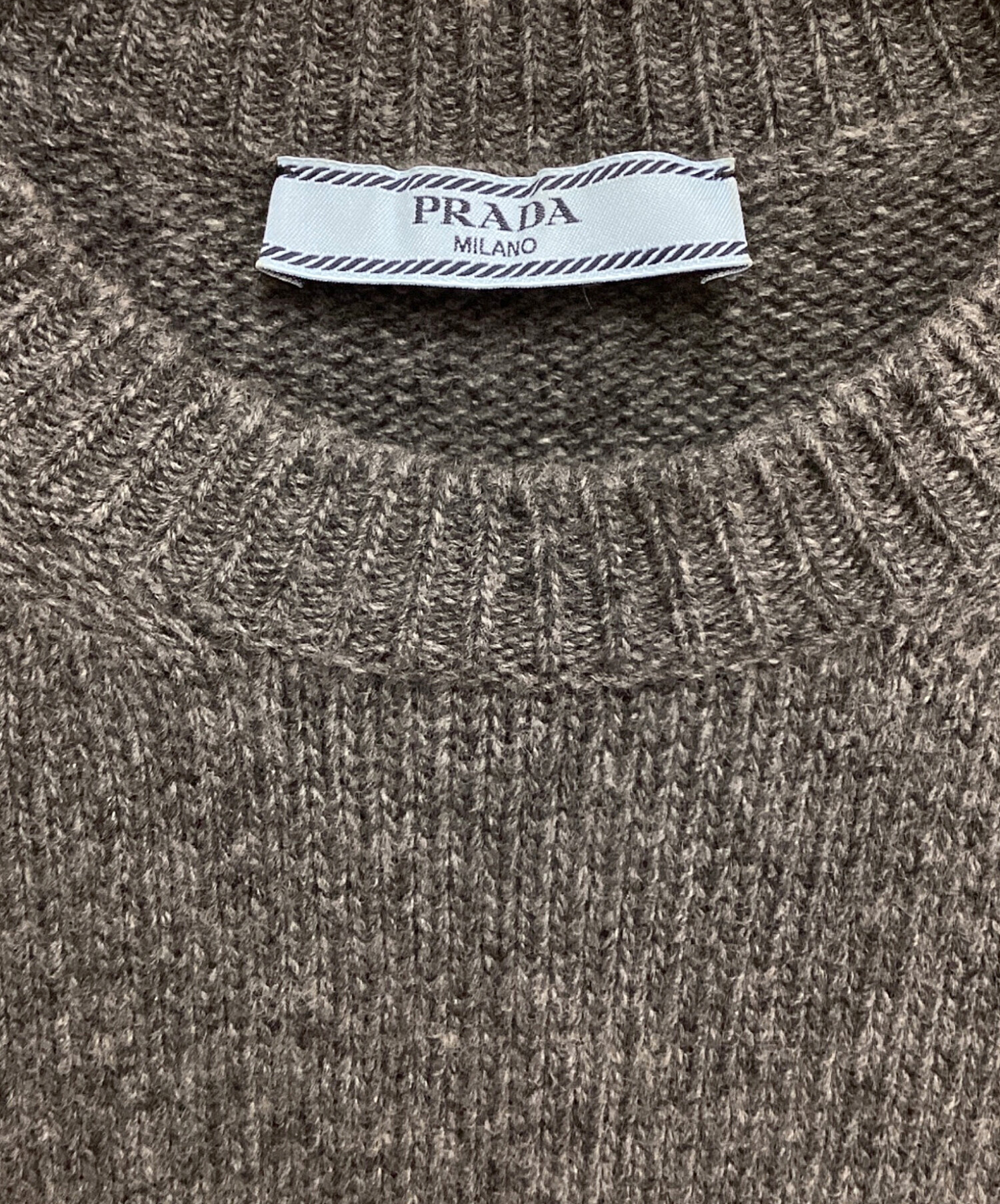 PRADA (プラダ) Wool × cashmere crew neck sweaterウールxカシミヤ クルーネック セーター グレー サイズ:S