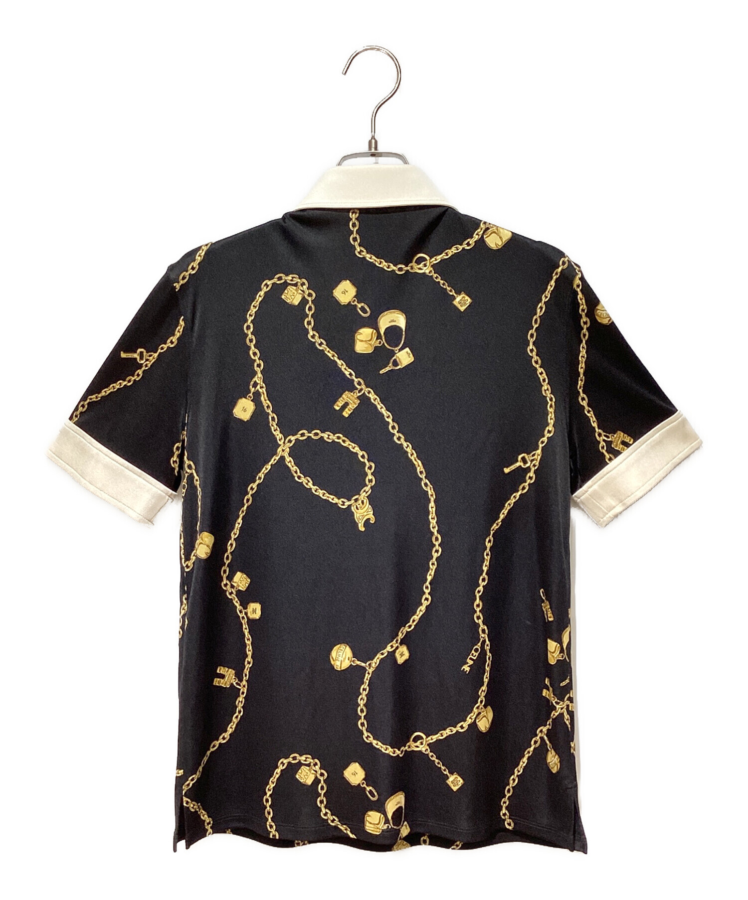 中古・古着通販】CELINE (セリーヌ) Jewelry Print Silk Polo Blouse（ジュエリープリントシルクブラウス） ブラック  サイズ:36｜ブランド・古着通販 トレファク公式【TREFAC FASHION】スマホサイト