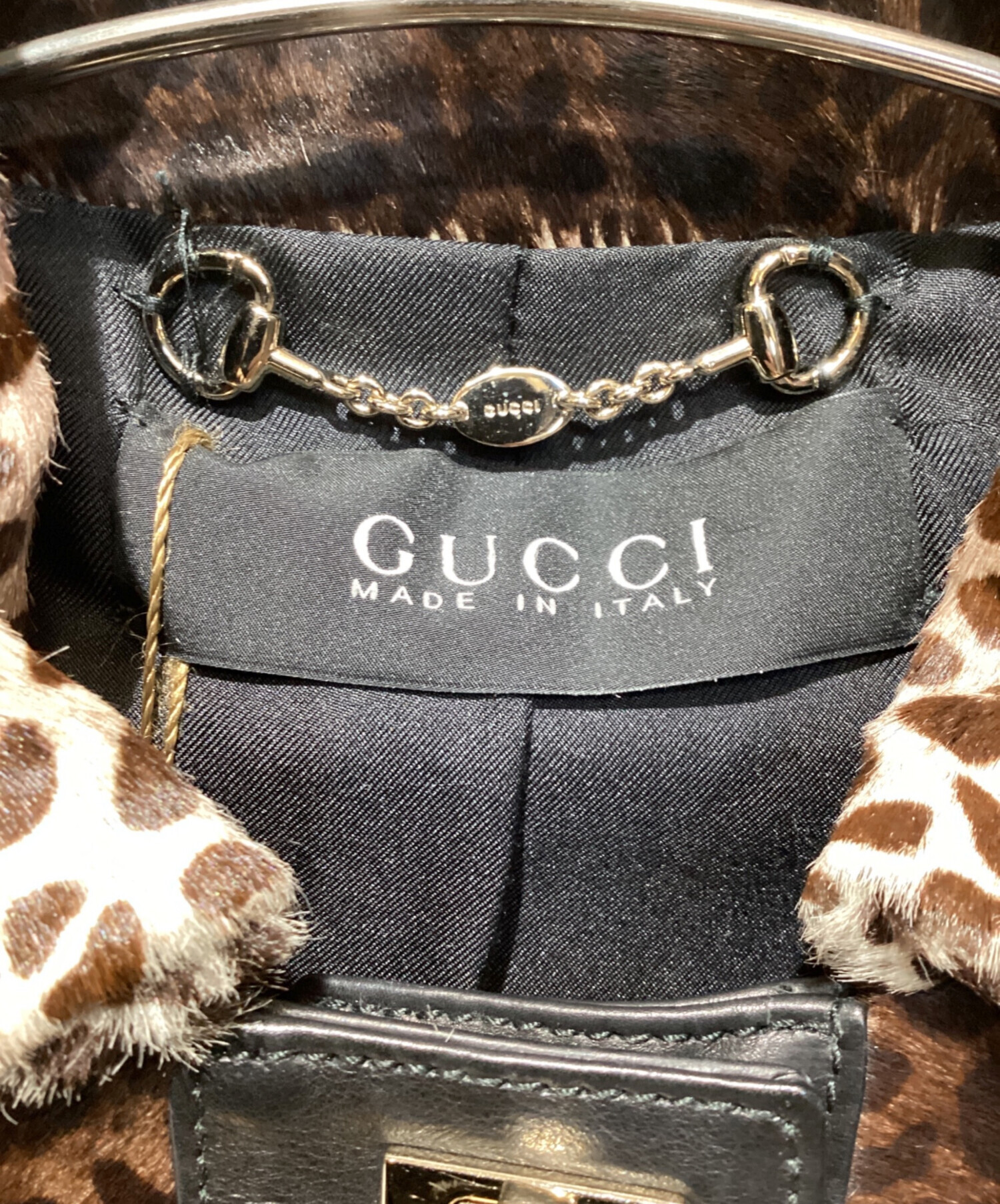 GUCCI (グッチ) ハラコジャケット ブラウン サイズ:36