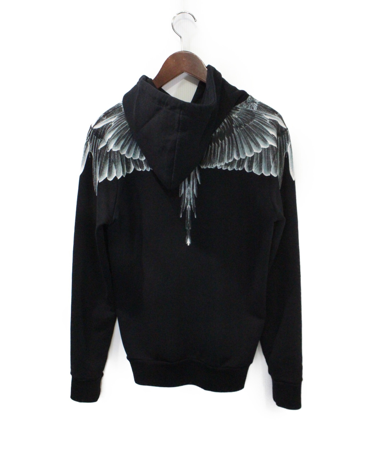 MARCELO BURLON (マルセロバーロン) 19AW フェザープリントプルオーバーパーカー ブラック サイズ:XXS