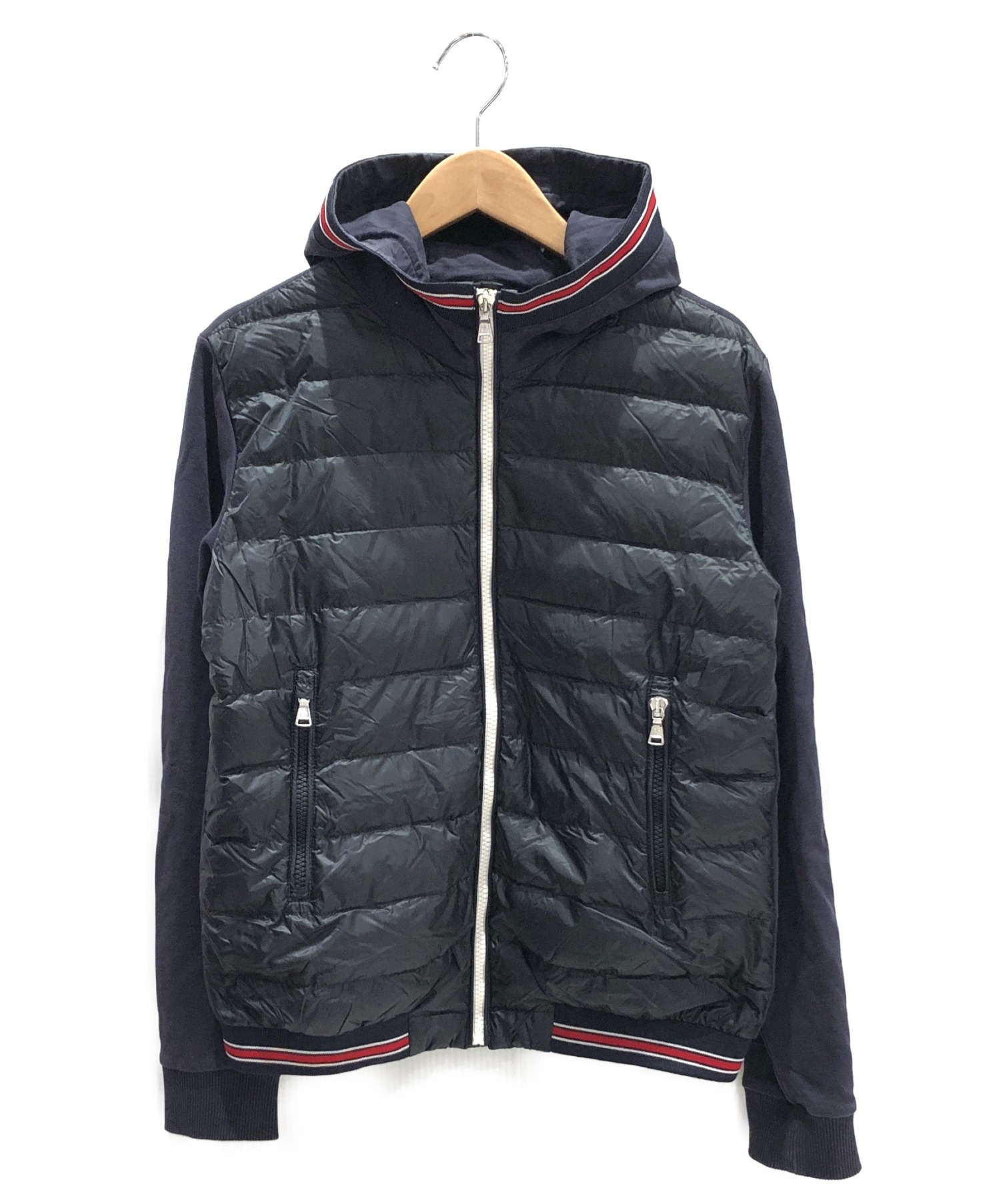 MONCLER (モンクレール) 切替パーカー ネイビー サイズ:164cm(Sサイズ相当)