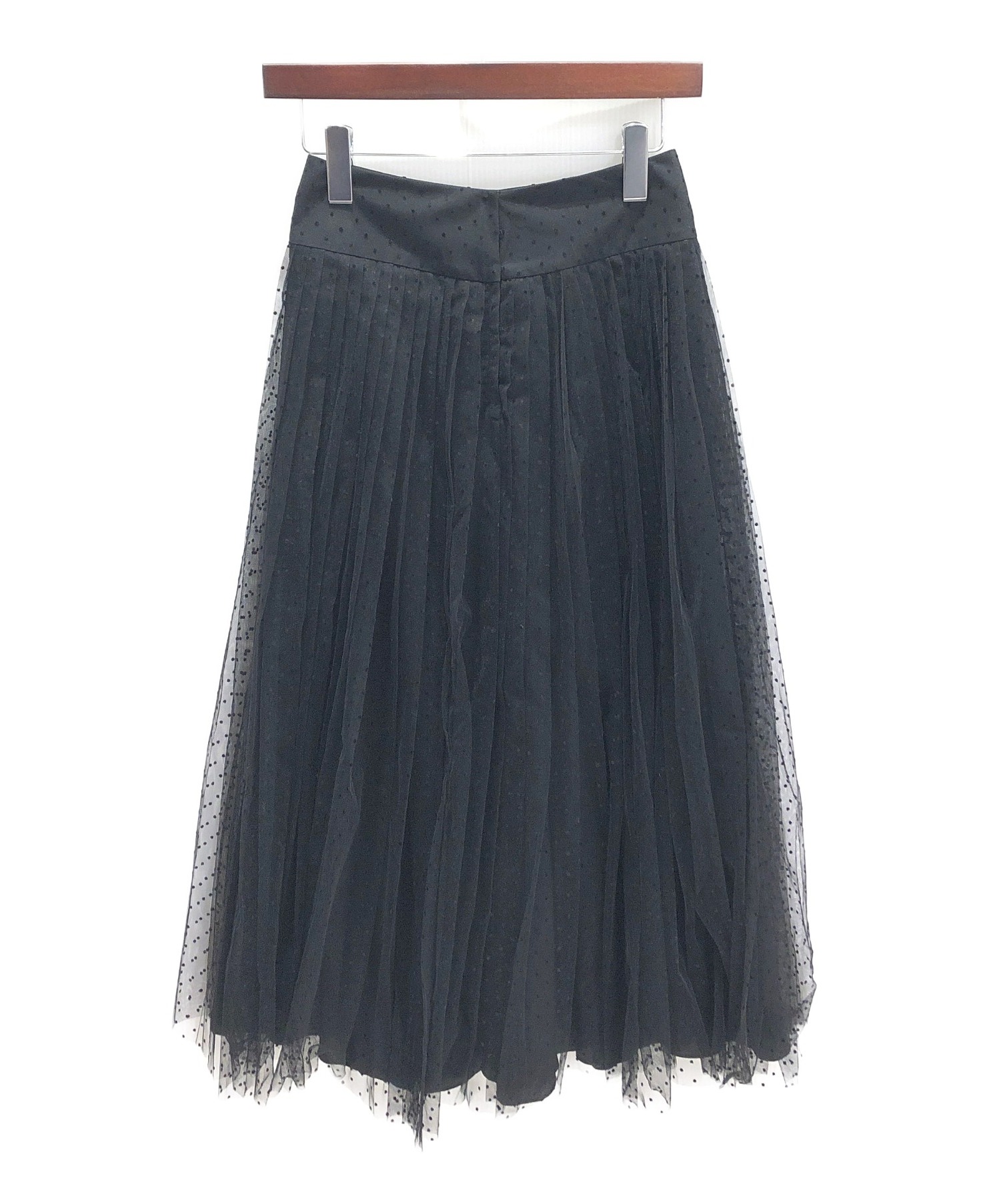 Christian Dior (クリスチャンディオール) チュールドットスカート ブラック サイズ:38