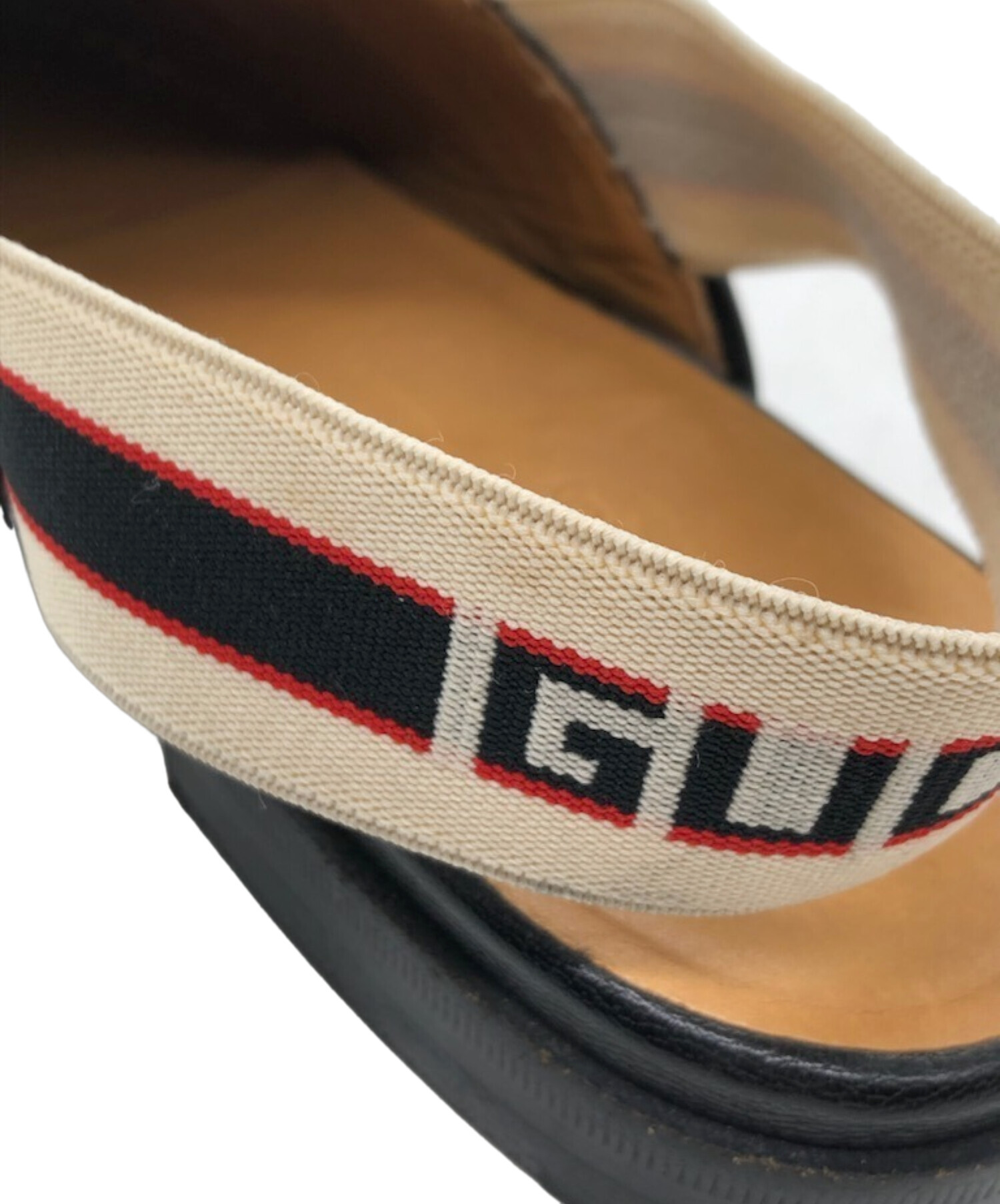 中古・古着通販】GUCCI (グッチ) ホースビットGUCCIストライプスリングバックスリッパ ブラック サイズ:6｜ブランド・古着通販  トレファク公式【TREFAC FASHION】スマホサイト