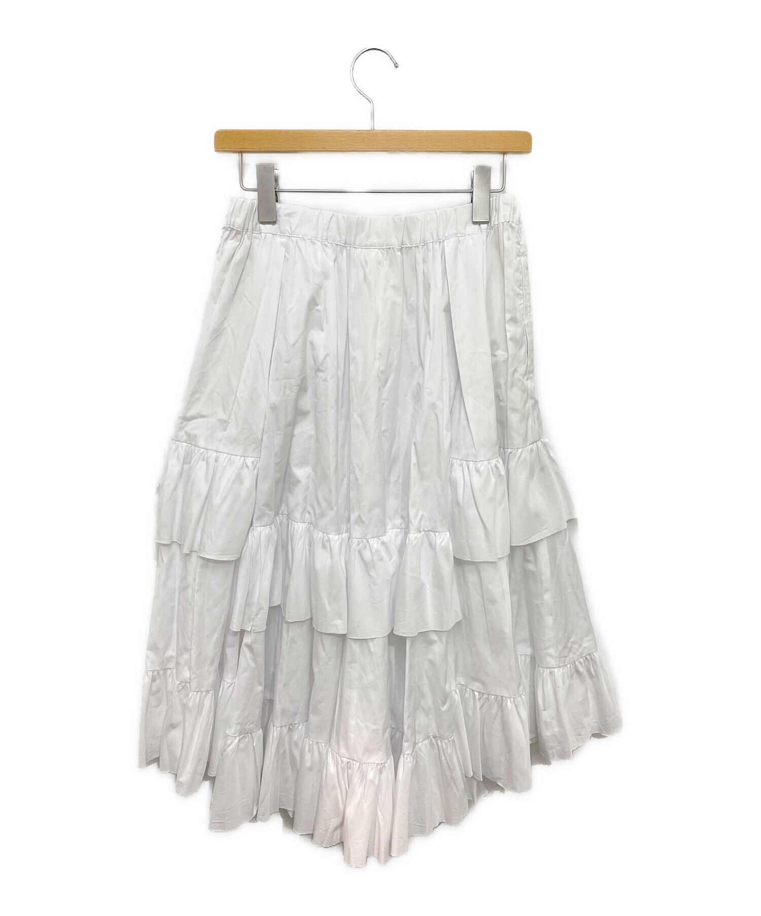 COMME des GARCONS GIRL (コムデギャルソンガール) フリルティアードスカート AD2021 ホワイト サイズ:S