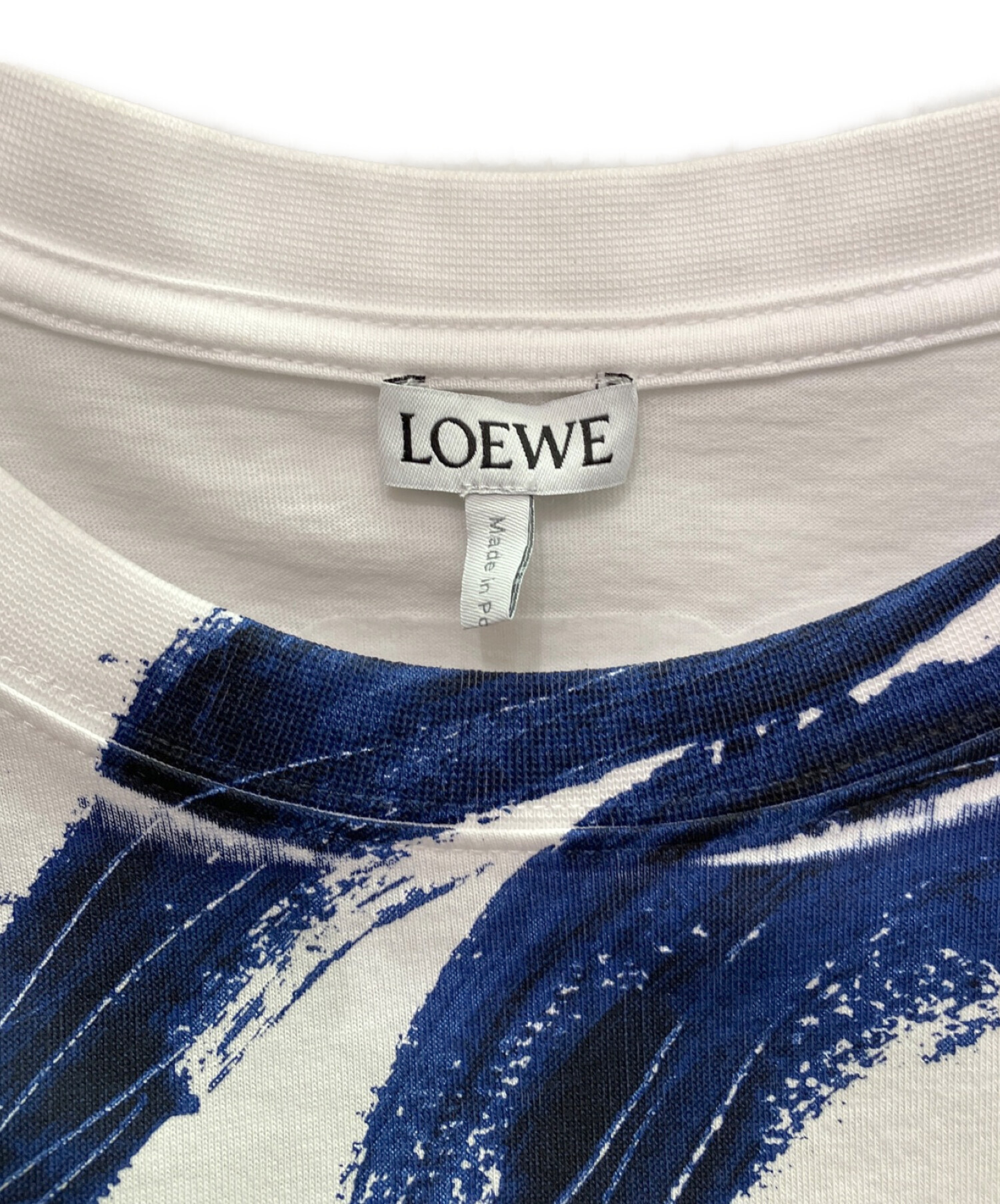 LOEWE (ロエベ) 総柄オーバーサイズTシャツ ホワイト×ブルー サイズ:M