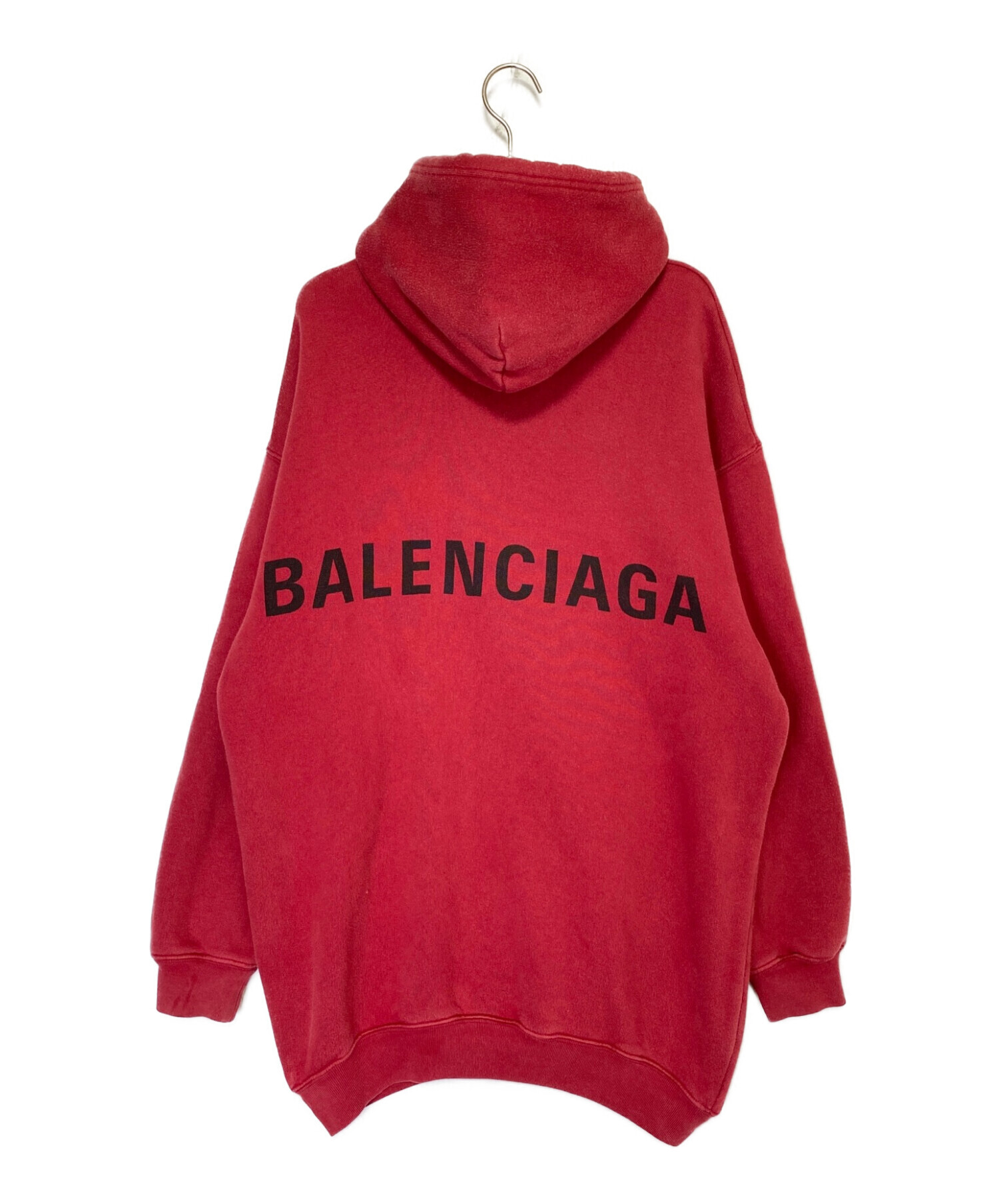 BALENCIAGA (バレンシアガ) Back Logo Hoodie レッド サイズ:XS