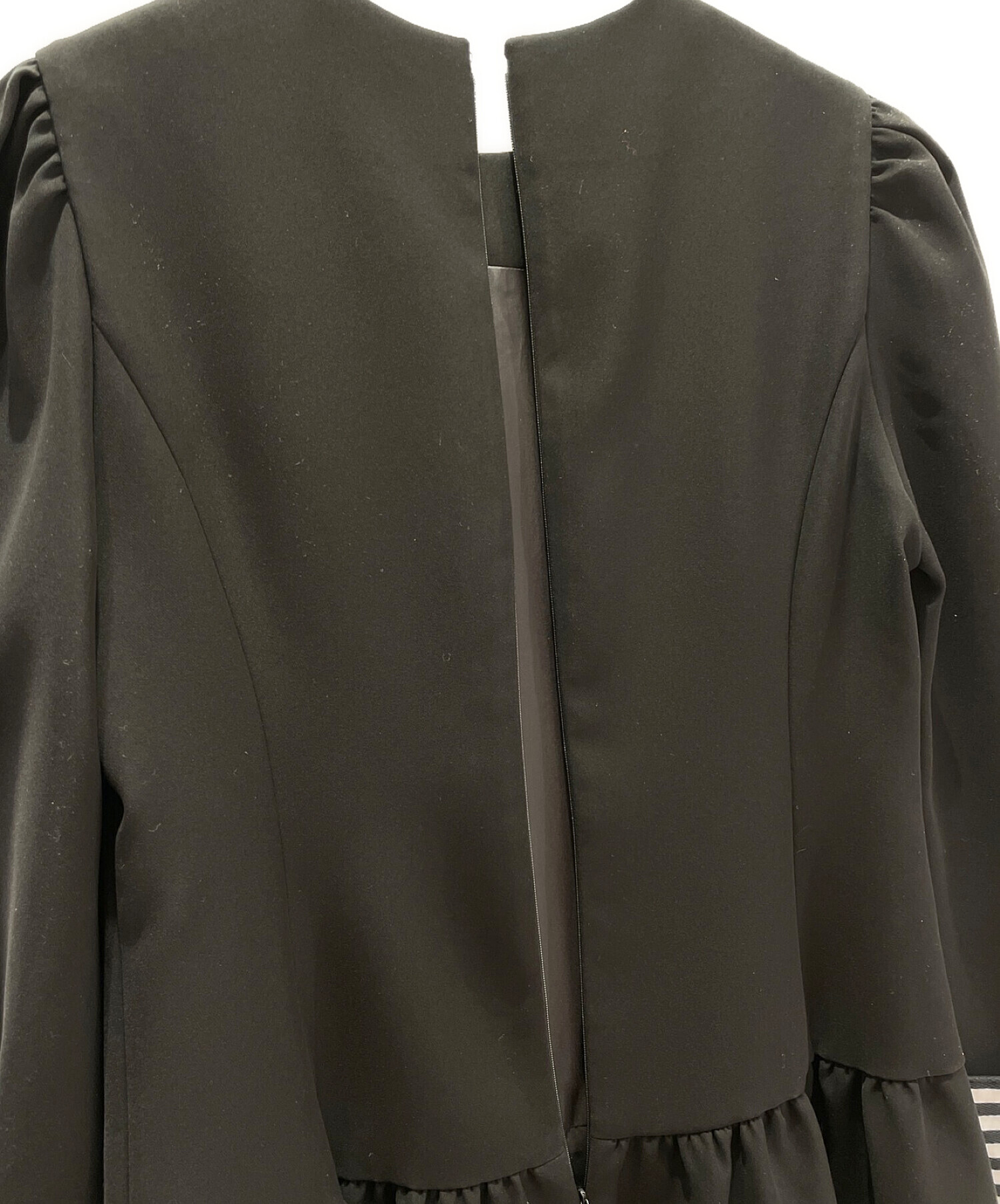 BORDERS at BALCONY (ボーダーズアットバルコニー) BORDER CUFF TWILL DRESS ブラック サイズ:38