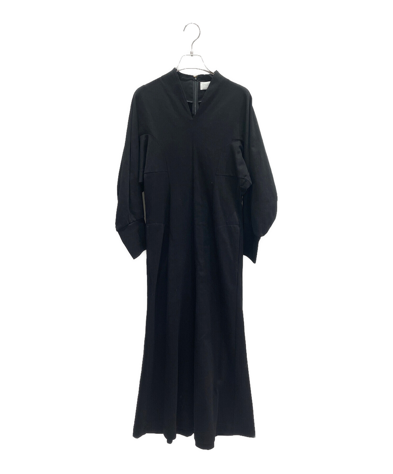 Mame Kurogouchi (マメクロゴウチ) V-Neck Classic Cotton Dress ブラック サイズ:2