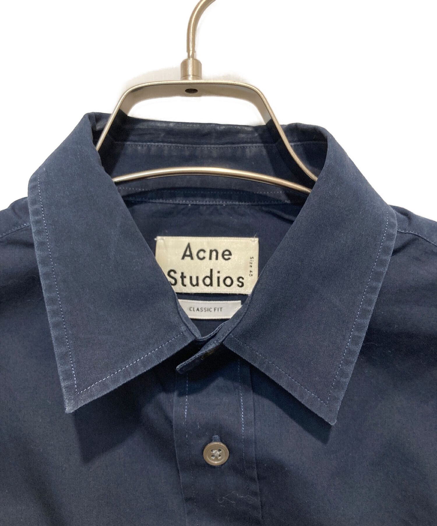 ACNE STUDIOS (アクネストゥディオズ) スタンドカラーシャツ ネイビー サイズ:48