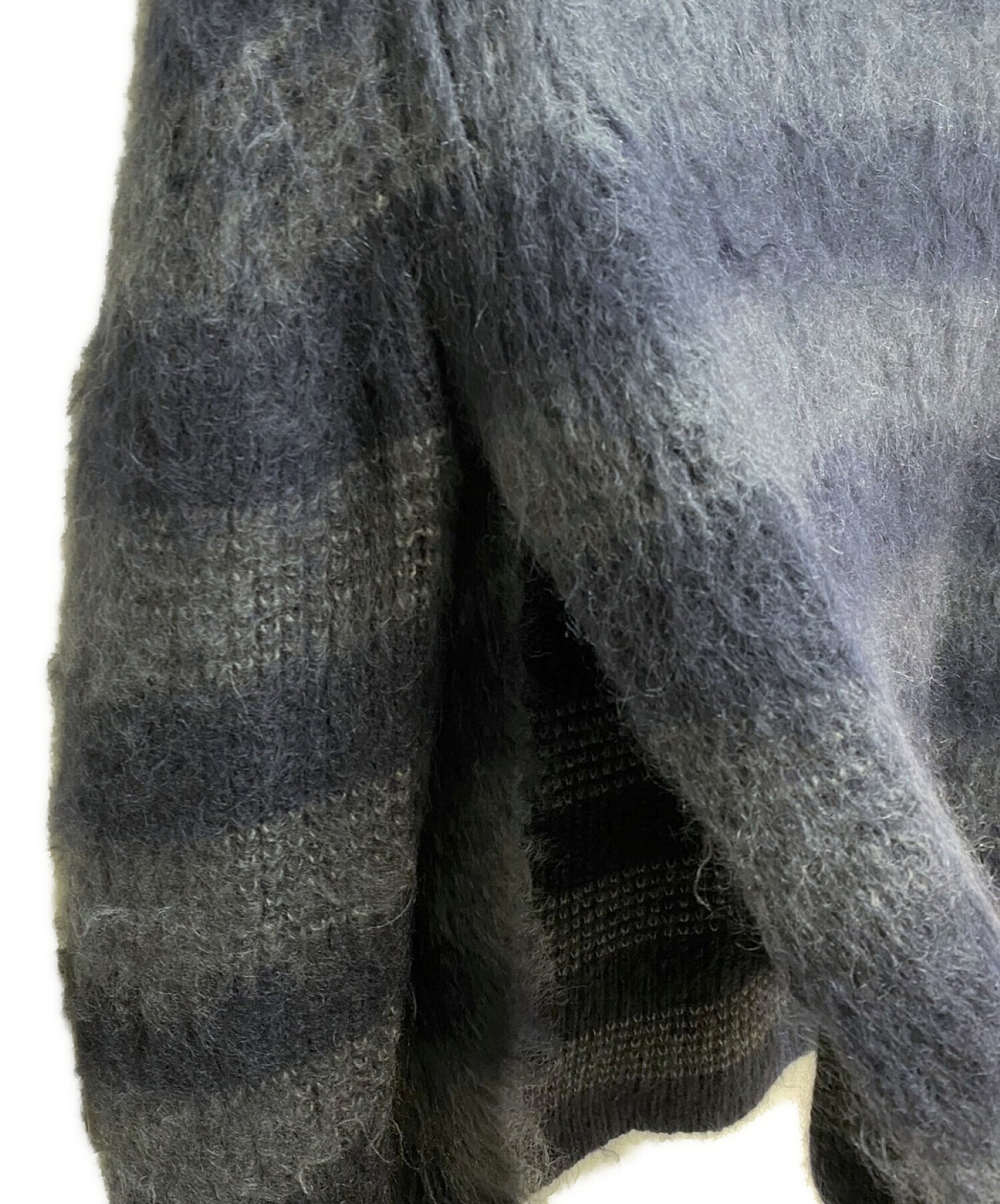 JIL SANDER (ジルサンダー) STRIPED MOHAIR KNIT ブラック サイズ:SIZE 46