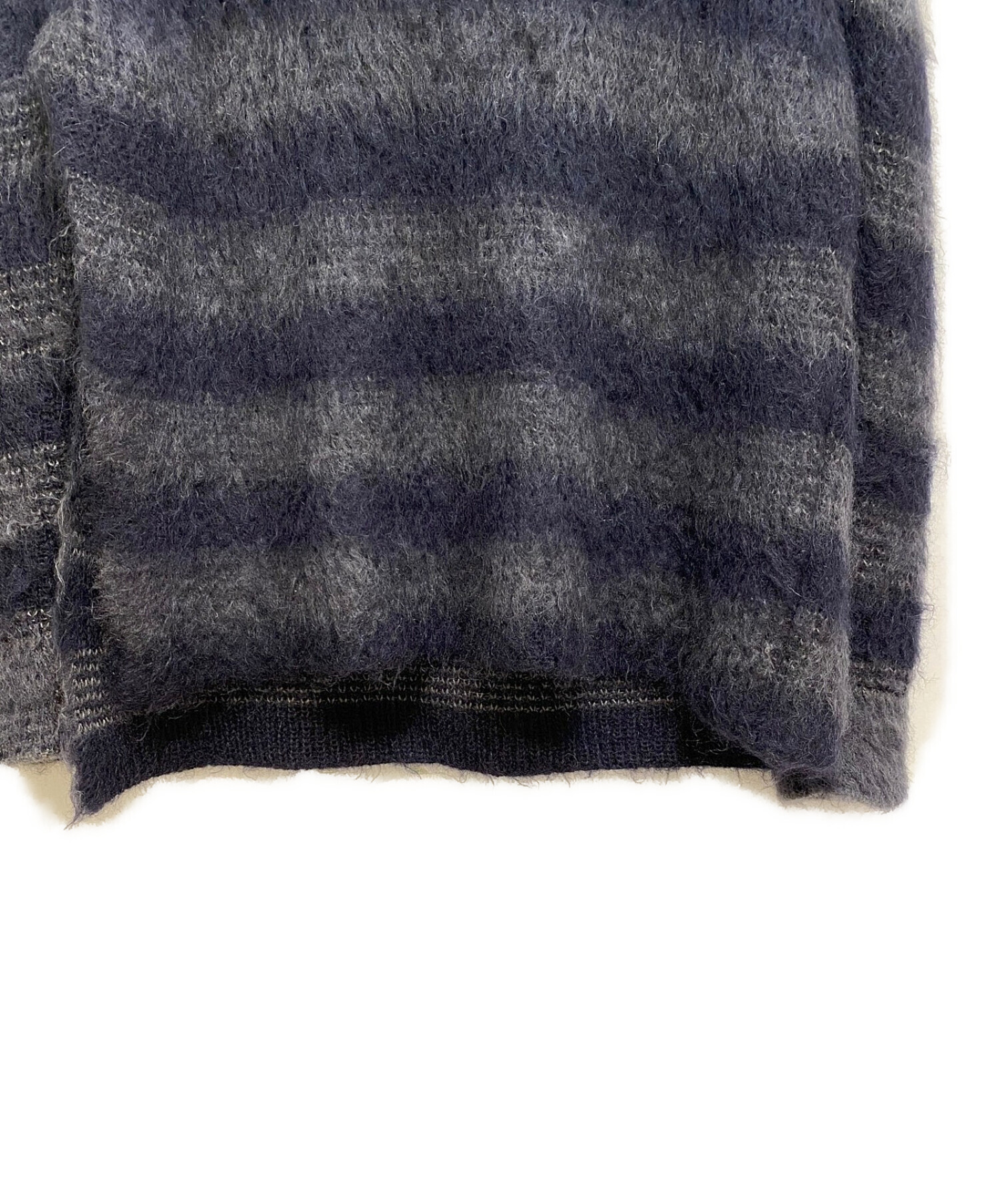 JIL SANDER (ジルサンダー) STRIPED MOHAIR KNIT ブラック サイズ:SIZE 46