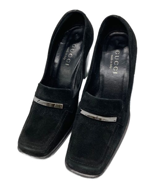 中古・古着通販】GUCCI (グッチ) スウェードヒールパンプス ブラック