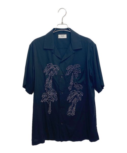CELINE セリーヌ 23SS Hawaiian Shirt in Printed Viscose 2C946727T ビスコースプリンテッドハワイアン半袖シャツ ブラック/レッド
