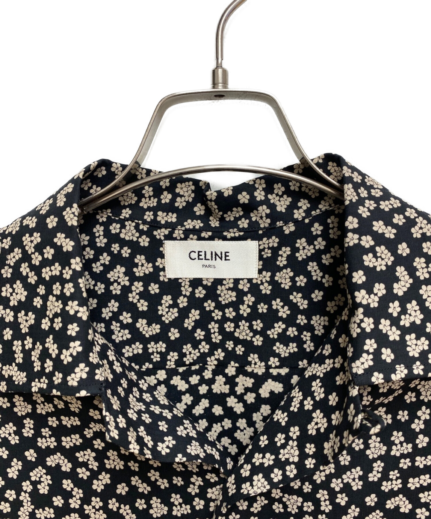 CELINE (セリーヌ) フラワーシャツ ブラック サイズ:39