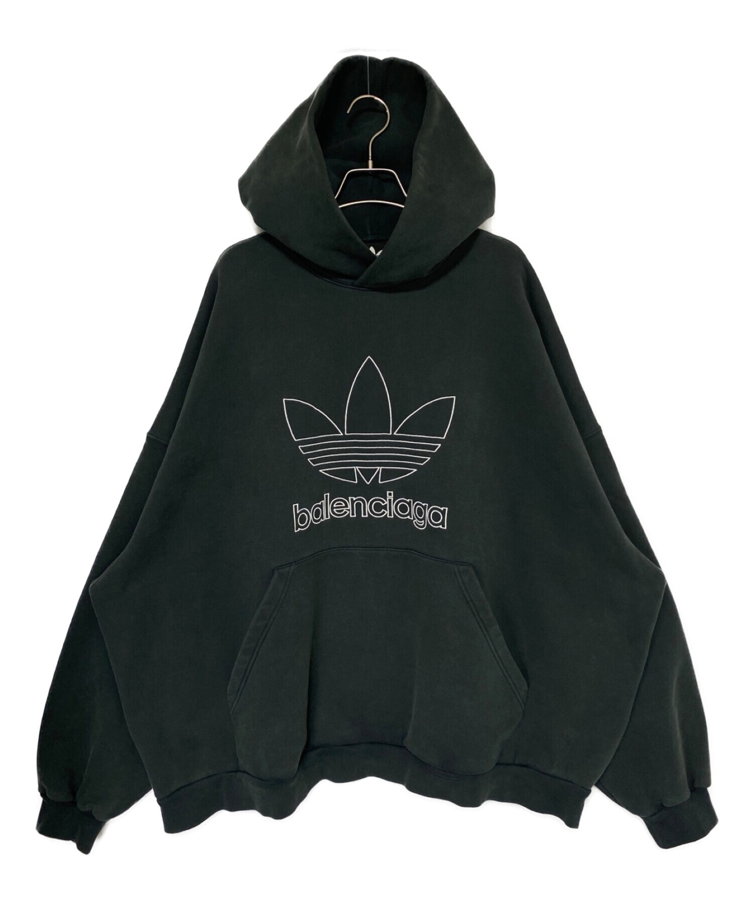 BALENCIAGA (バレンシアガ) adidas (アディダス) Large Hoodie オリーブ サイズ:3