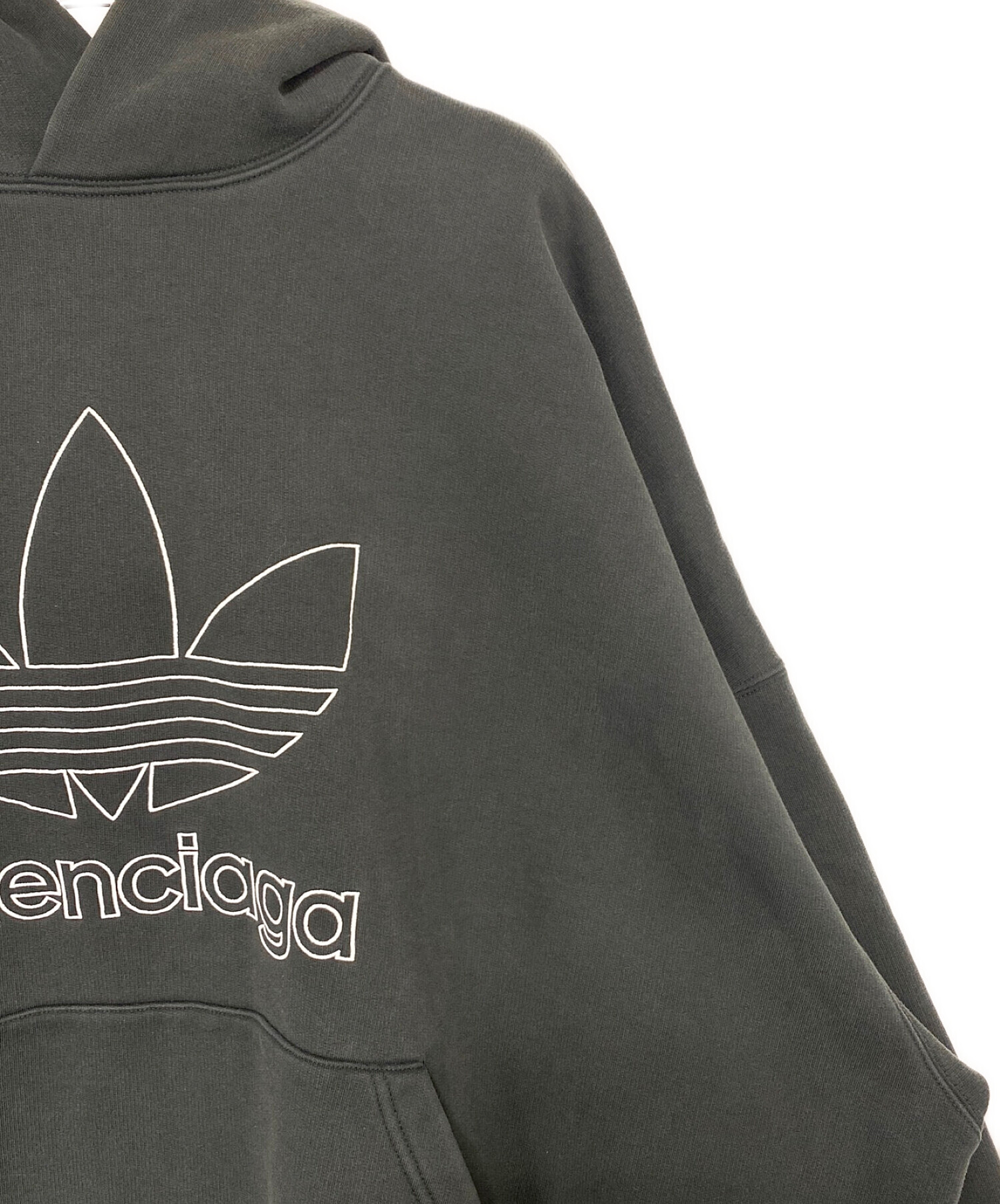 BALENCIAGA (バレンシアガ) adidas (アディダス) Large Hoodie オリーブ サイズ:3