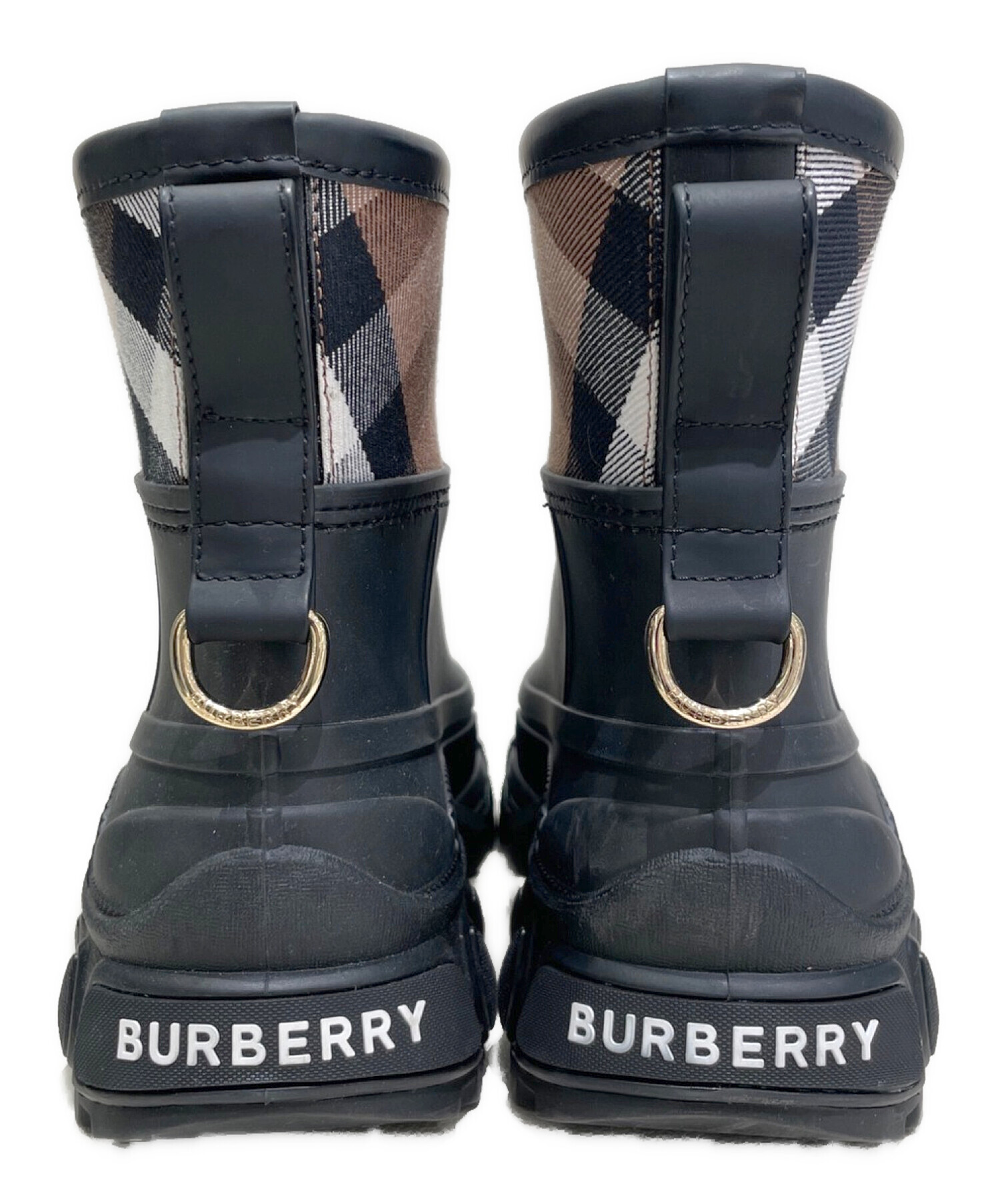 BURBERRY (バーバリー) レインブーツ ブラック サイズ:38