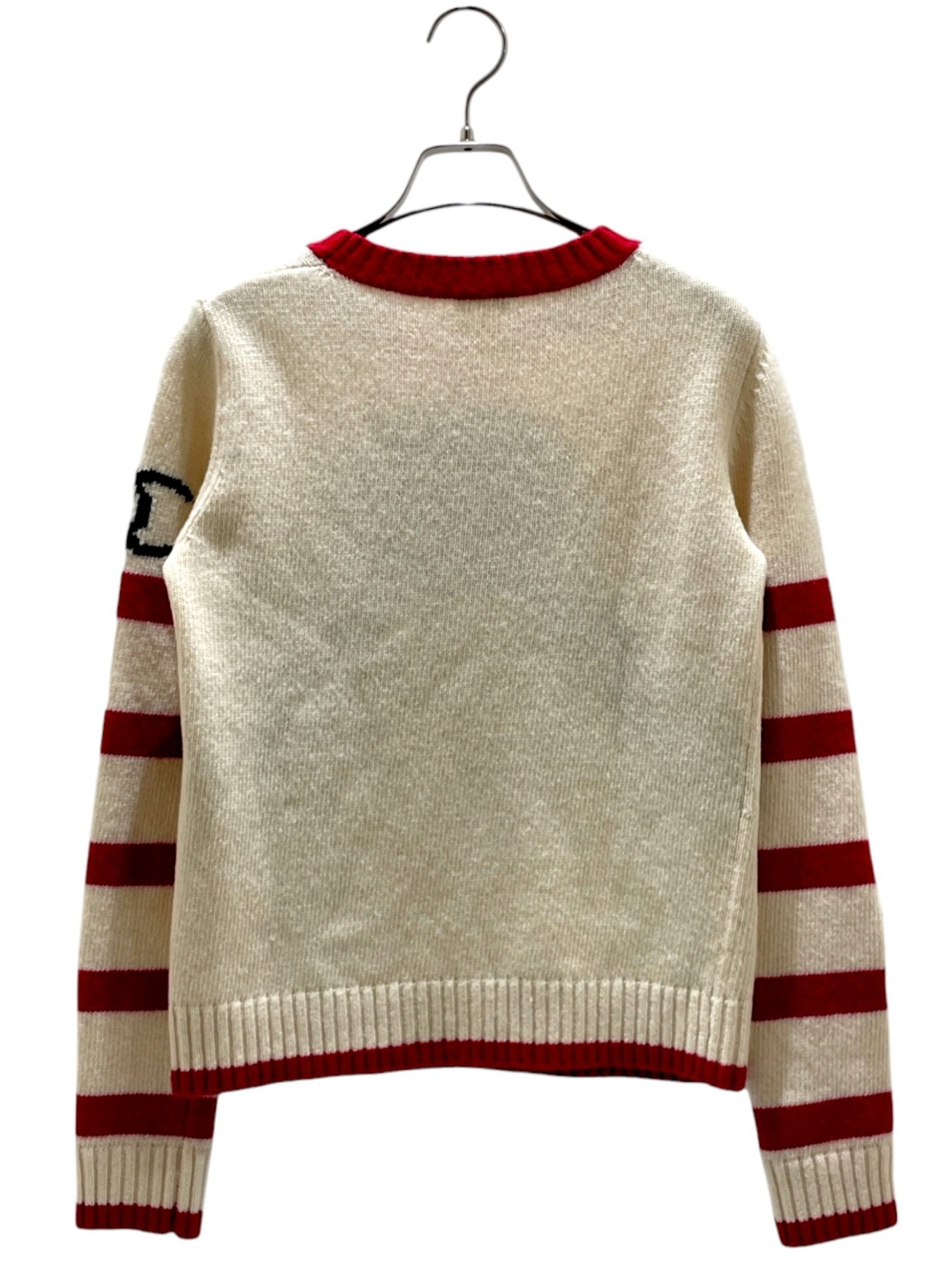 CHANEL (シャネル) penguin knit アイボリー×レッド サイズ:34