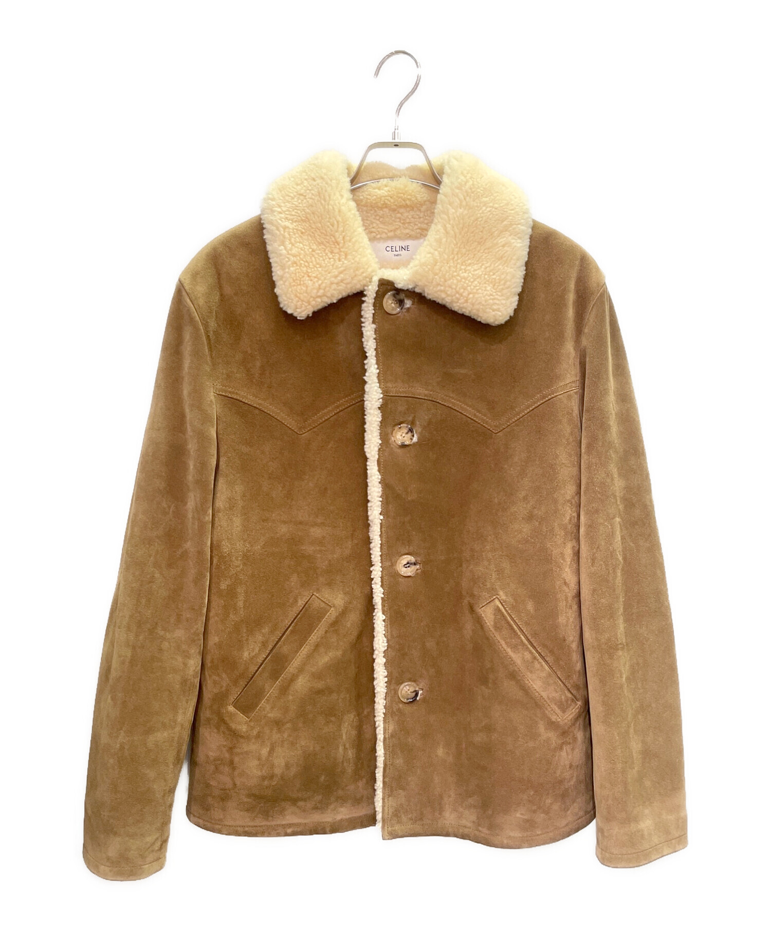 中古・古着通販】CELINE (セリーヌ) LOOSE COAT WITH SHEARLING INNER LINING IN SPLIT  CALFSKIN キャメル サイズ:46｜ブランド・古着通販 トレファク公式【TREFAC FASHION】スマホサイト