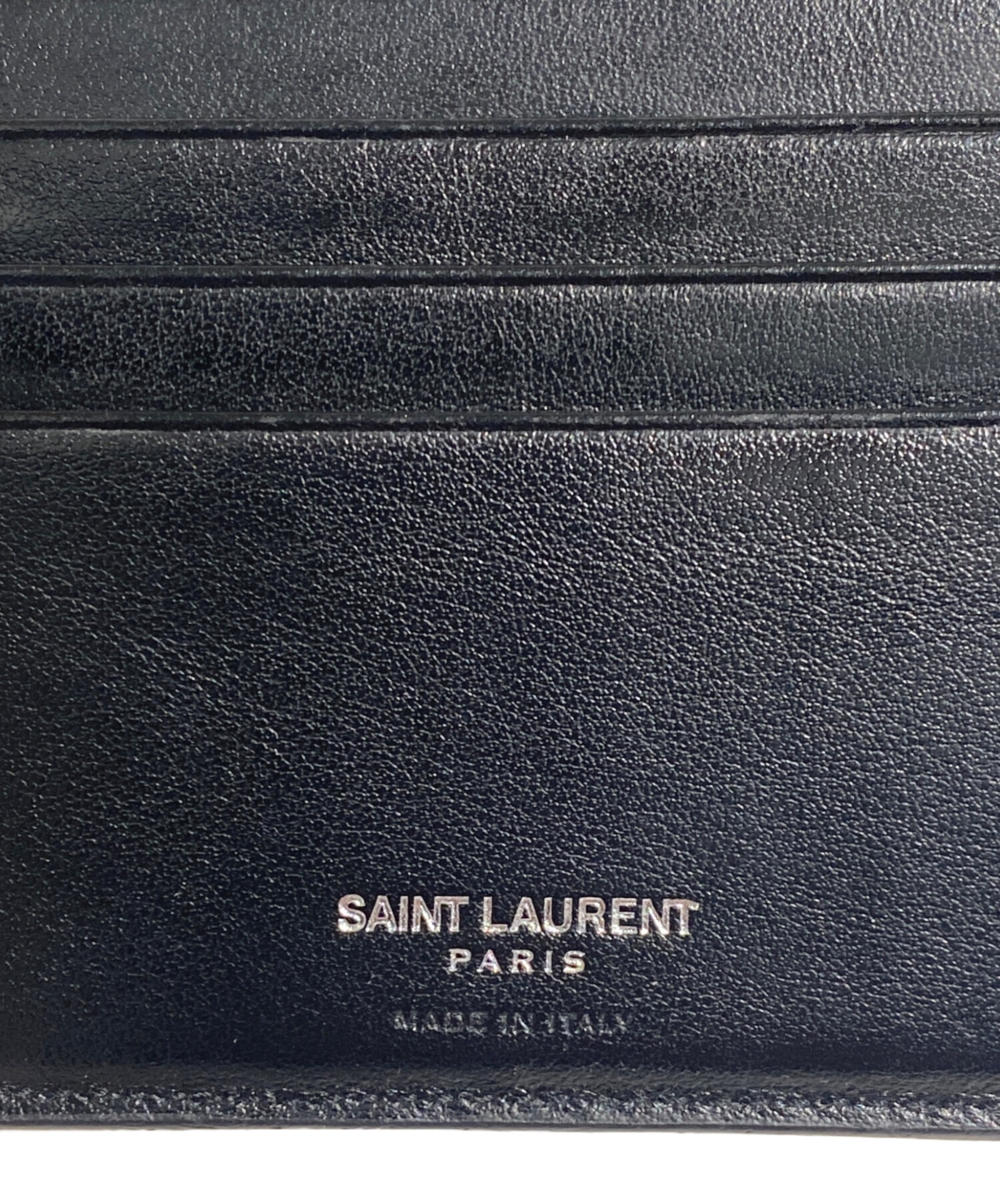 Saint Laurent Paris (サンローランパリ) クロコ型押しマネークリップ ブラック サイズ:-