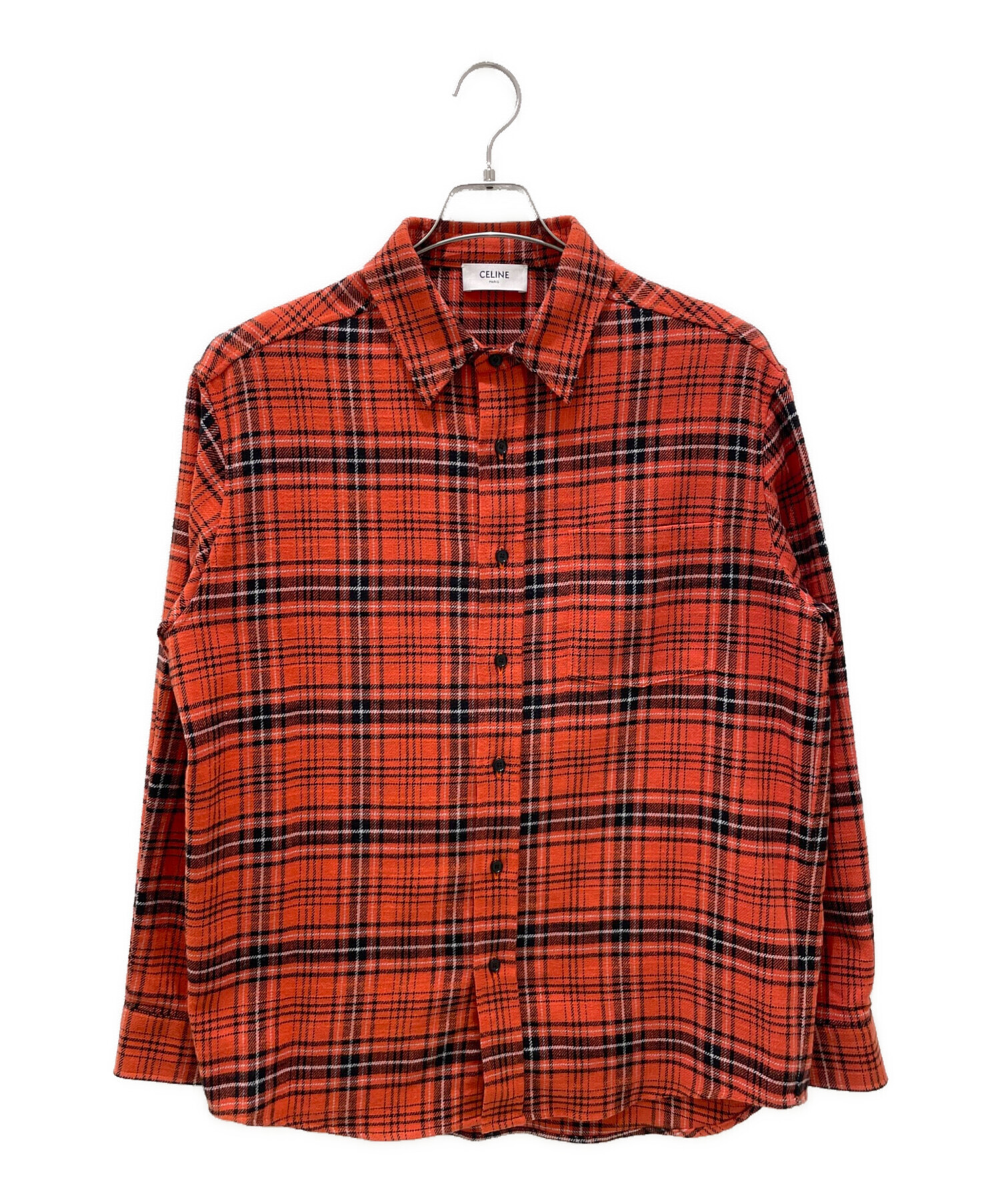 中古・古着通販】CELINE (セリーヌ) Check Cotton Loose Shirt/チェック コットン ルーズ シャツ オレンジ  サイズ:37｜ブランド・古着通販 トレファク公式【TREFAC FASHION】スマホサイト