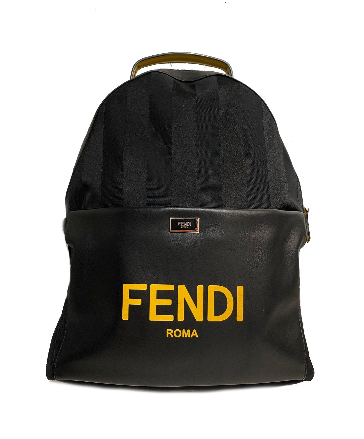 FENDI (フェンディ) 20AW ロゴバックパック イエロー サイズ:-