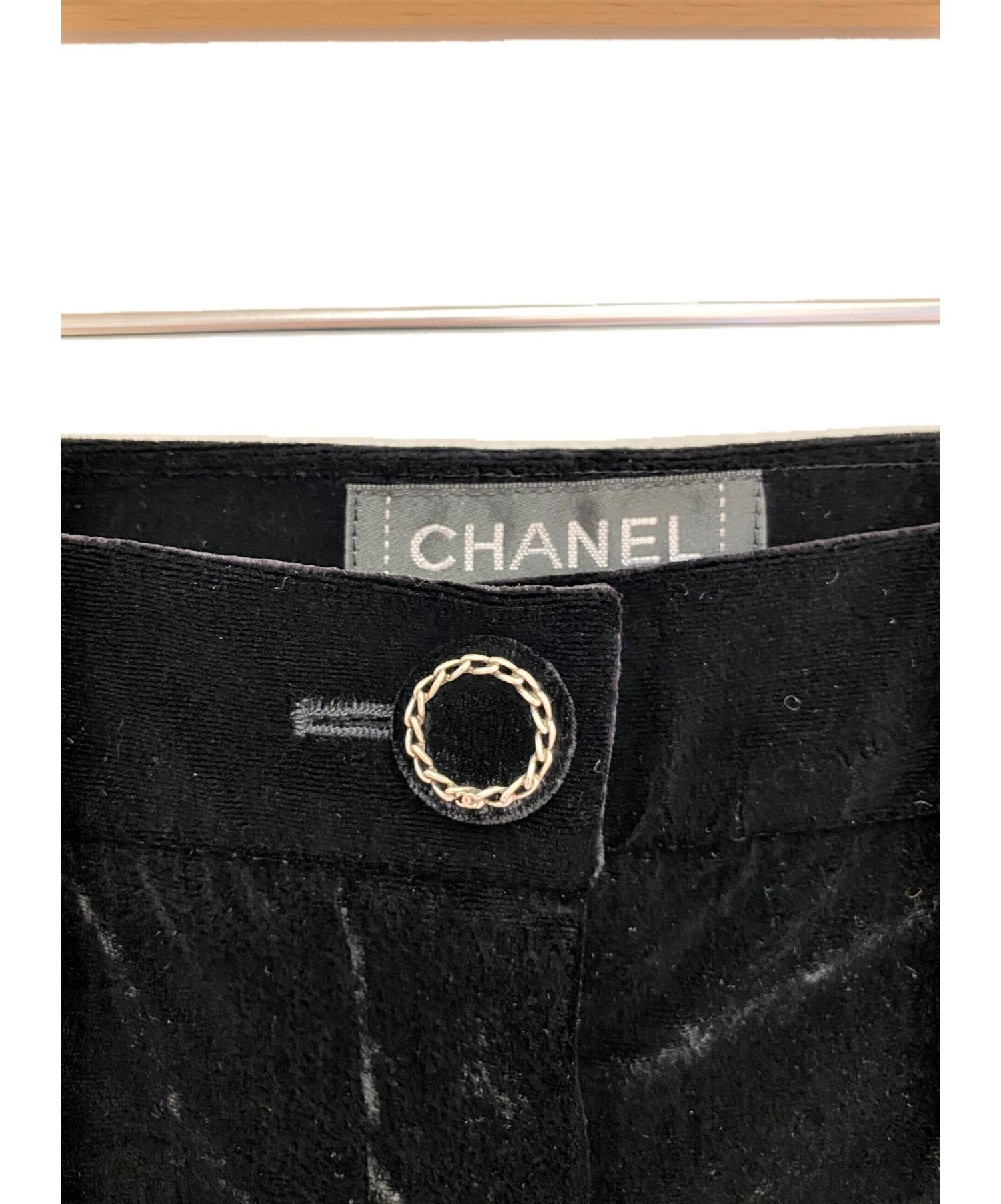 CHANEL (シャネル) ベロアパンツ ブラック サイズ:38