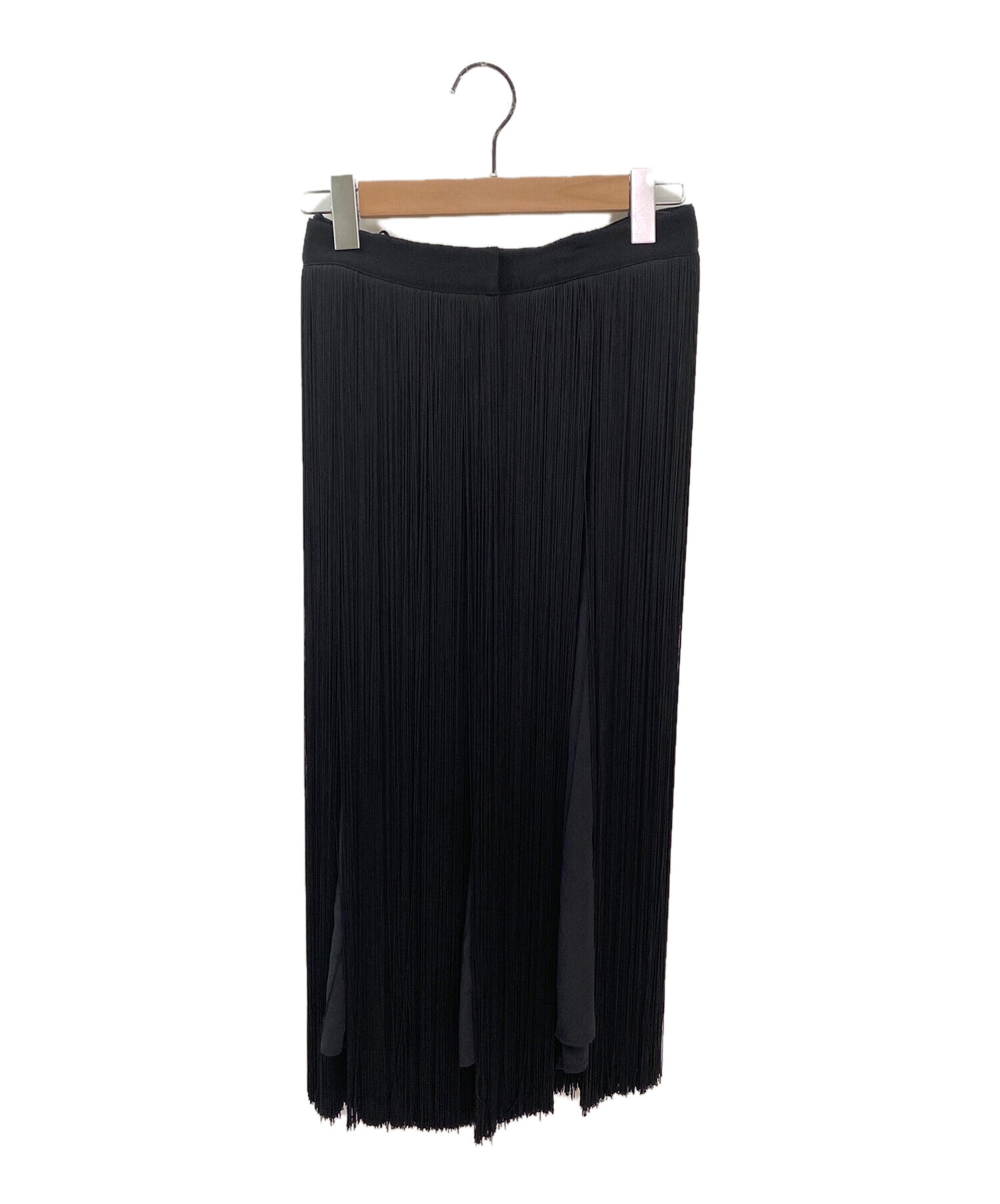 PRADA (プラダ) フリンジスカート ブラック サイズ:38