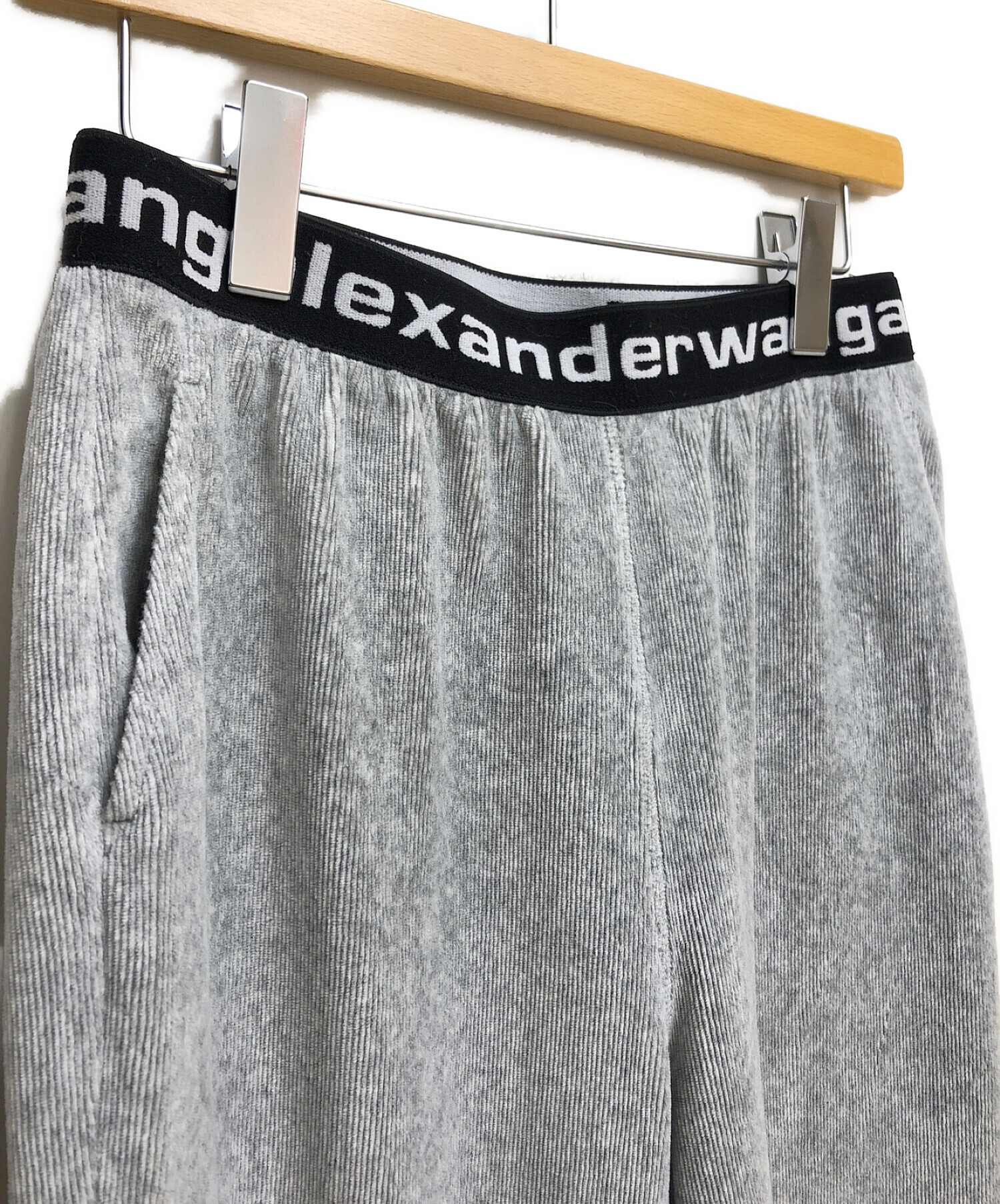 ALEXANDER WANG (アレキサンダーワン) コーデュロイロゴラウンジパンツ ライトグレー サイズ:XS