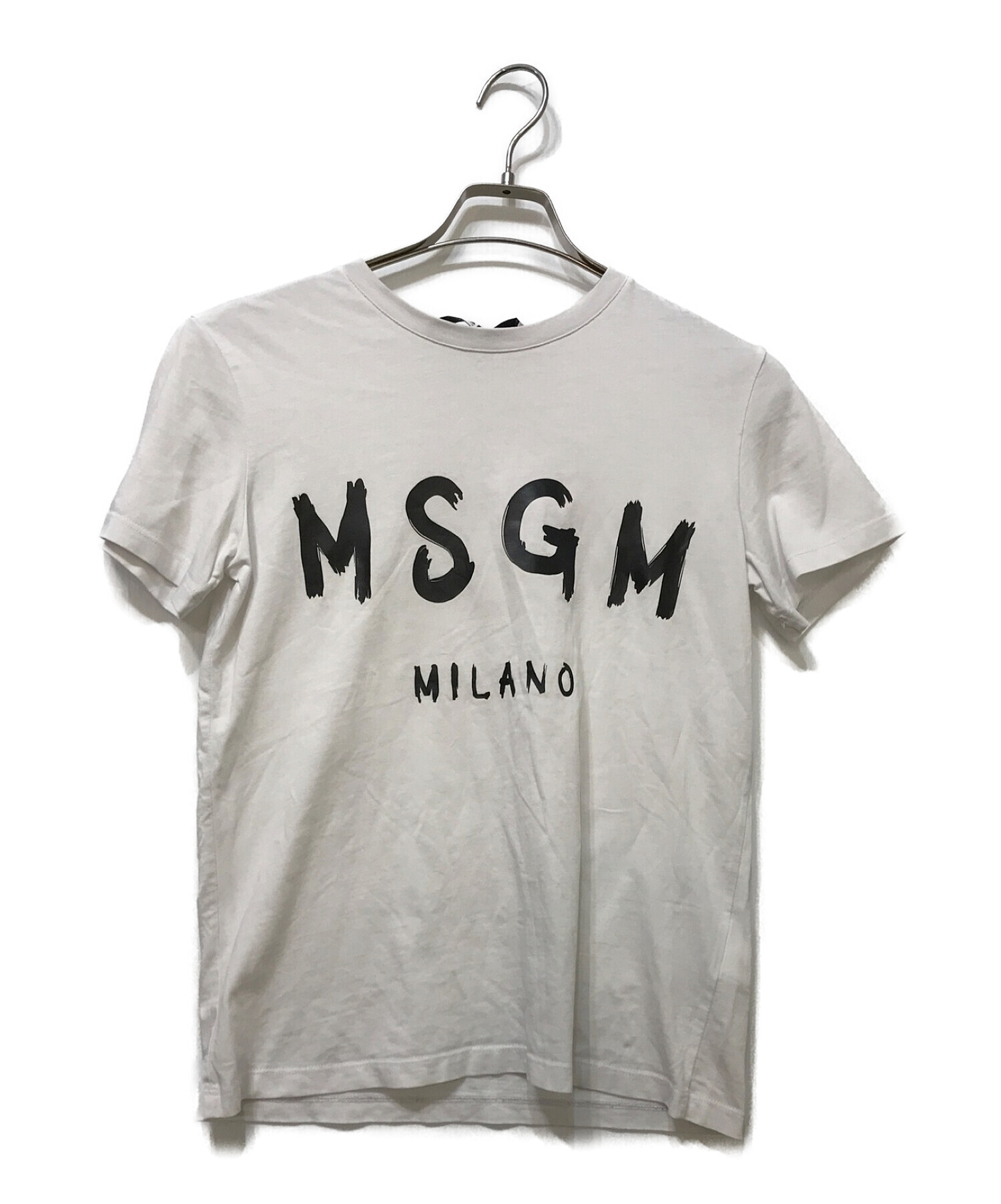 中古・古着通販】MSGM (エムエスジーエム) ロゴ半袖Tシャツ ホワイト