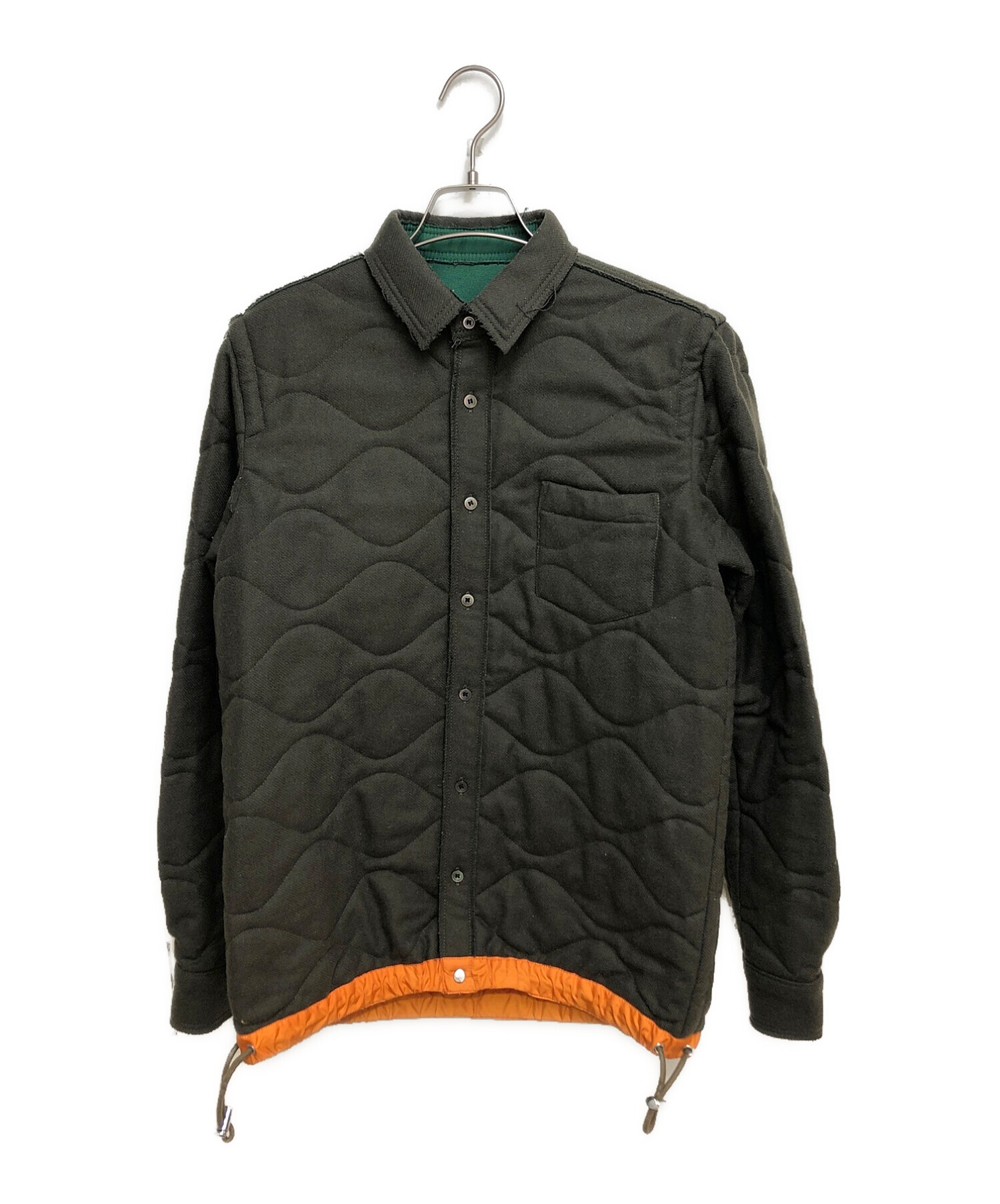 sacai (サカイ) ウールキルティングシャツジャケット ブラウン×オレンジ サイズ:2