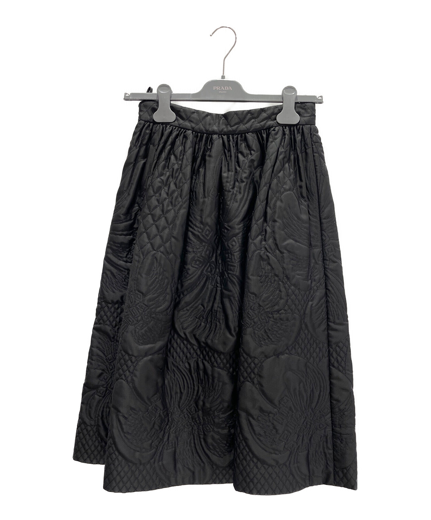 PRADA (プラダ) ナイロンフレアスカート ブラック サイズ:36