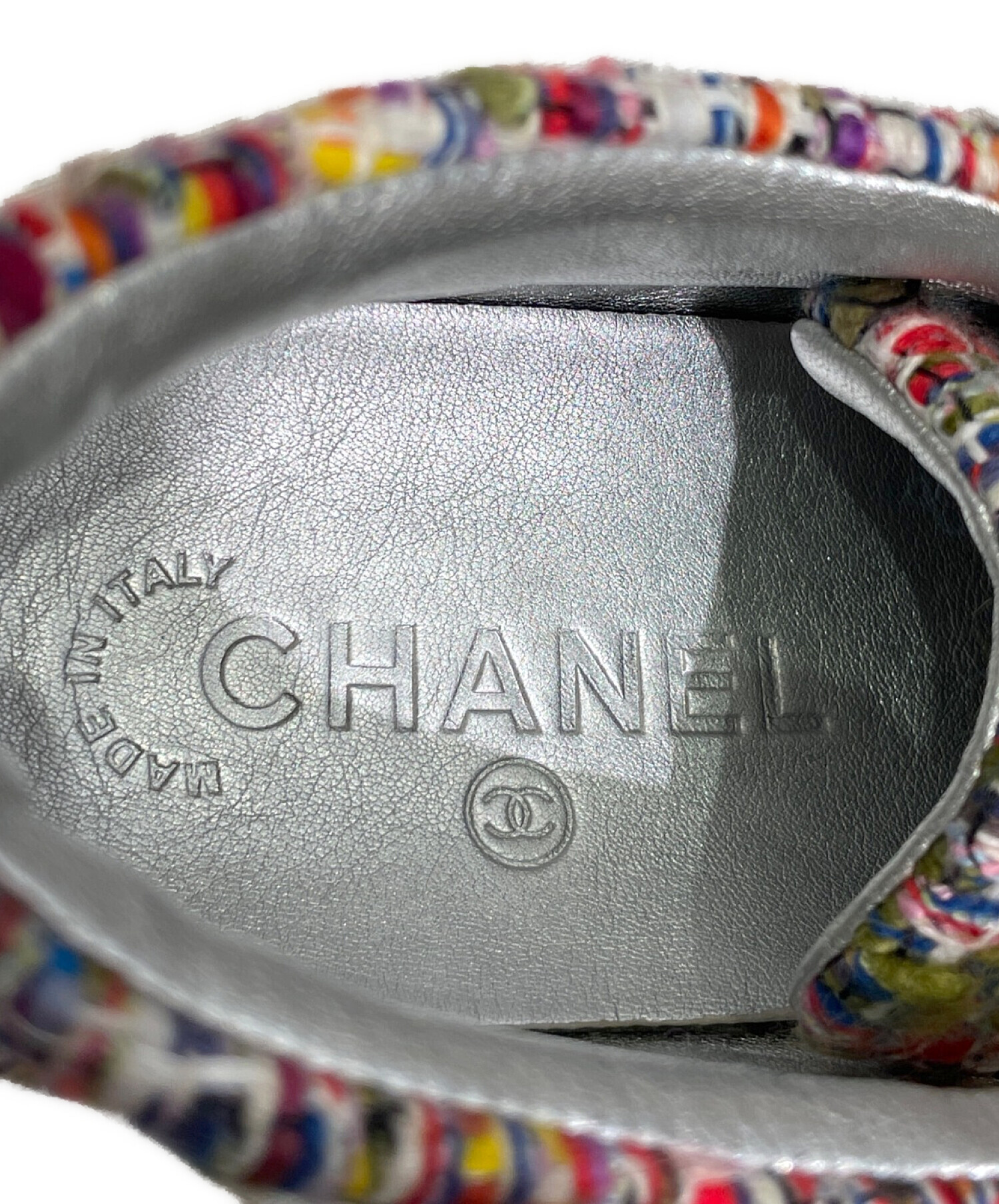 中古・古着通販】CHANEL (シャネル) ツイードスニーカー イエロー