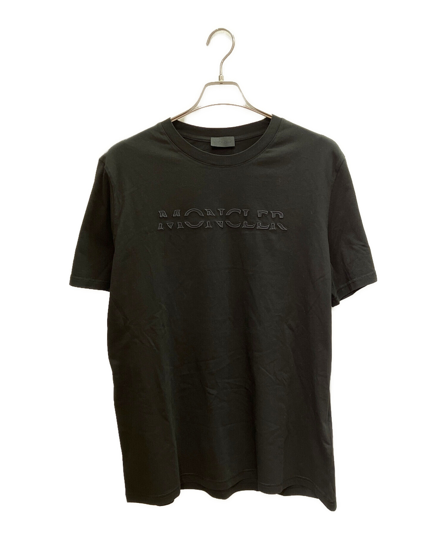MONCLER (モンクレール) ロゴ刺繍Tシャツ ブラック サイズ:L