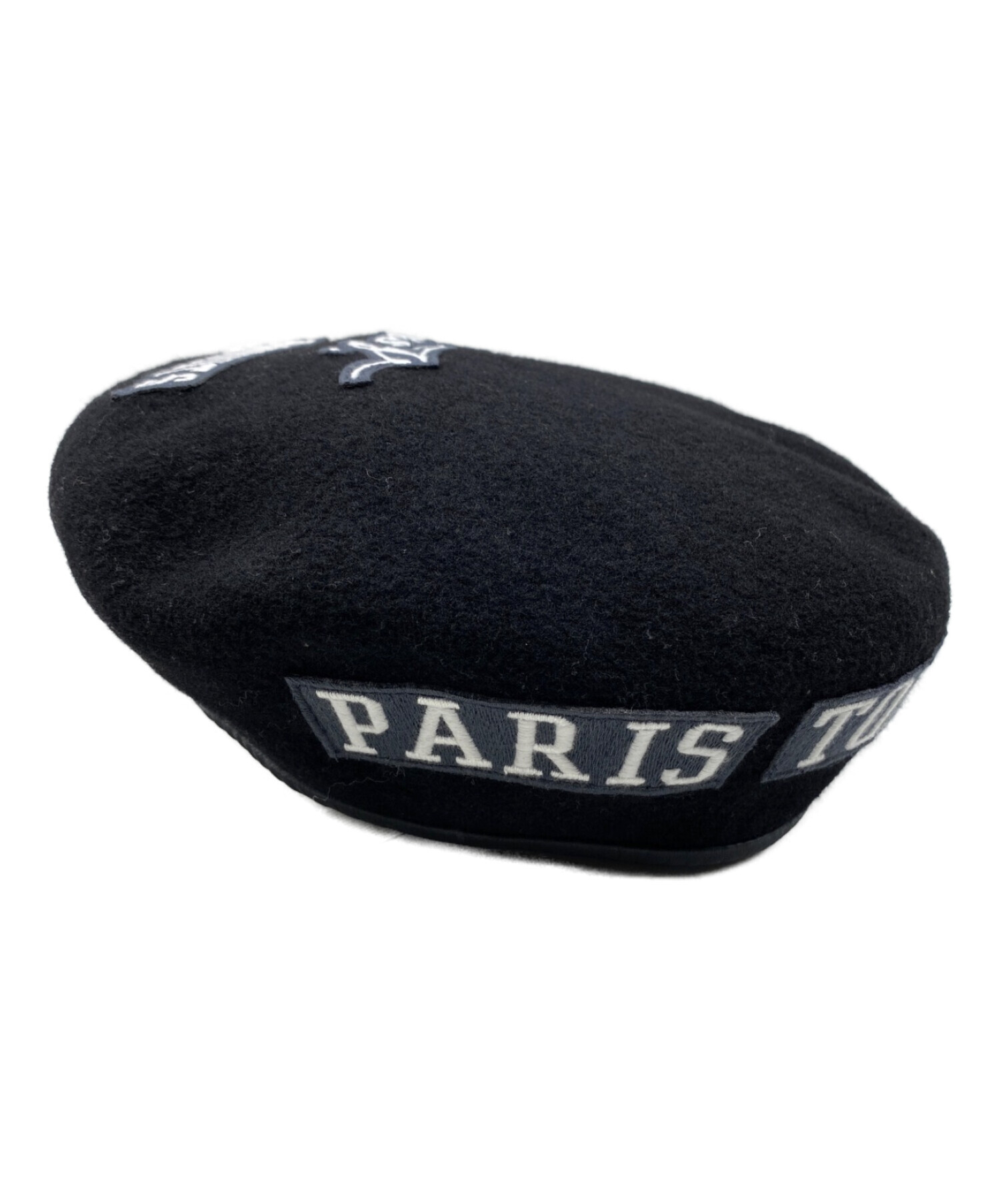 LOUIS VUITTON (ルイ ヴィトン) FRAGMENT DESIGN (フラグメント デザイン) パリストーキョーワッペンベレー帽 ブラック  サイズ:-