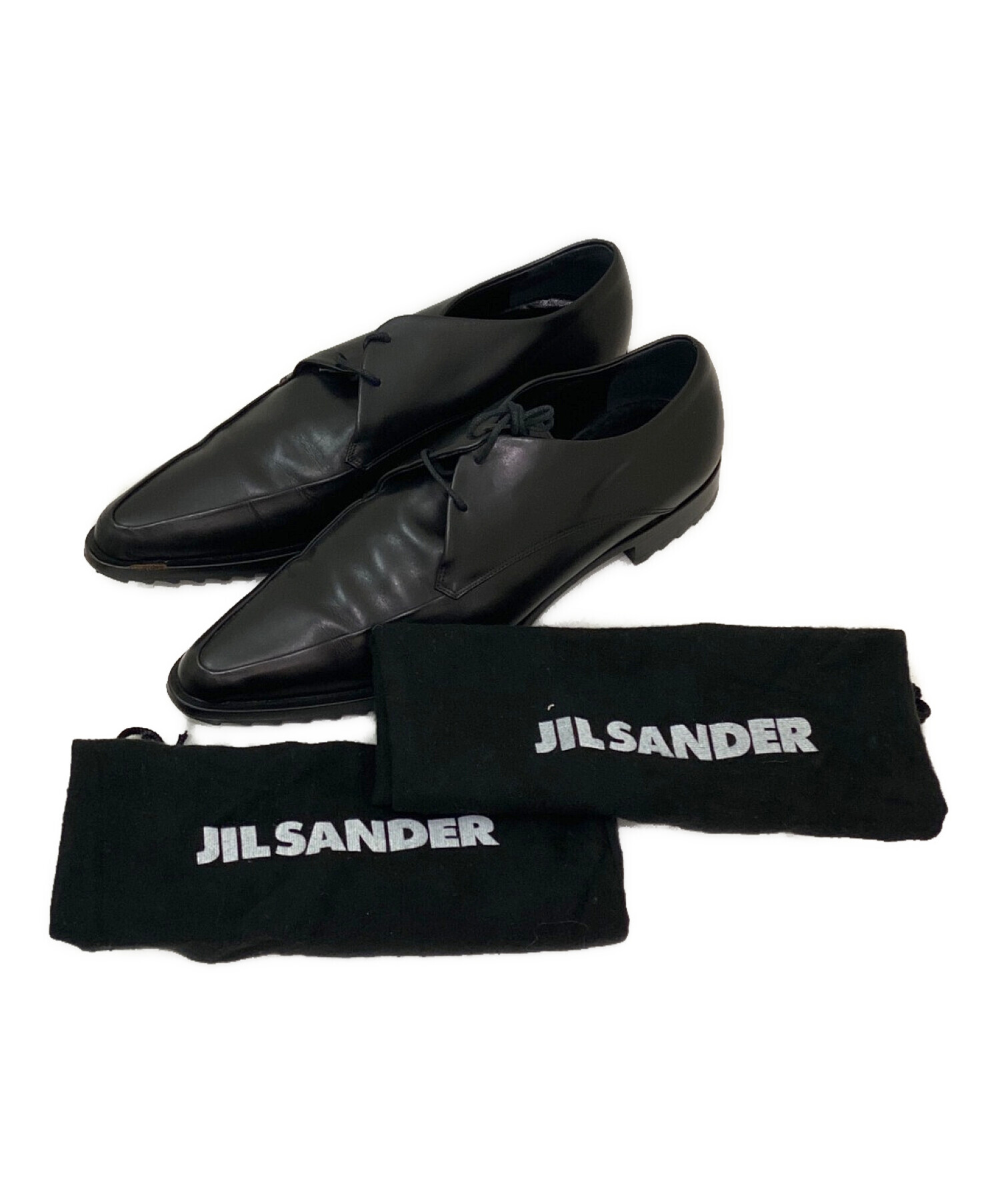 JIL SANDER (ジルサンダー) シャークソールレザーシューズ ブラック サイズ:35 1/2