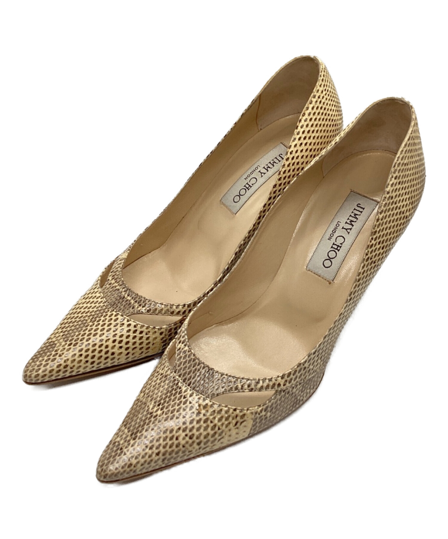 中古・古着通販】JIMMY CHOO (ジミーチュウ) パイソンハイヒールパンプス ベージュ サイズ:36 1/2｜ブランド・古着通販  トレファク公式【TREFAC FASHION】スマホサイト