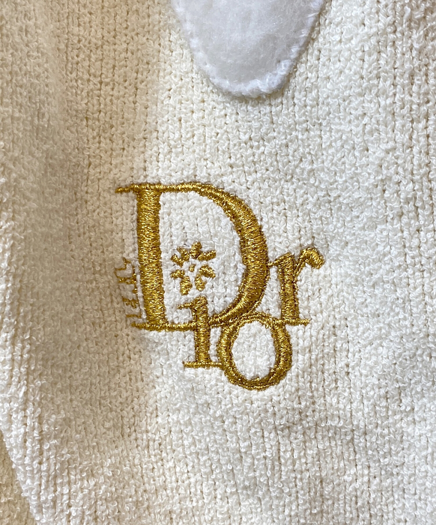 Christian Dior (クリスチャン ディオール) ラビットパッチパイルニット アイボリー サイズ:M
