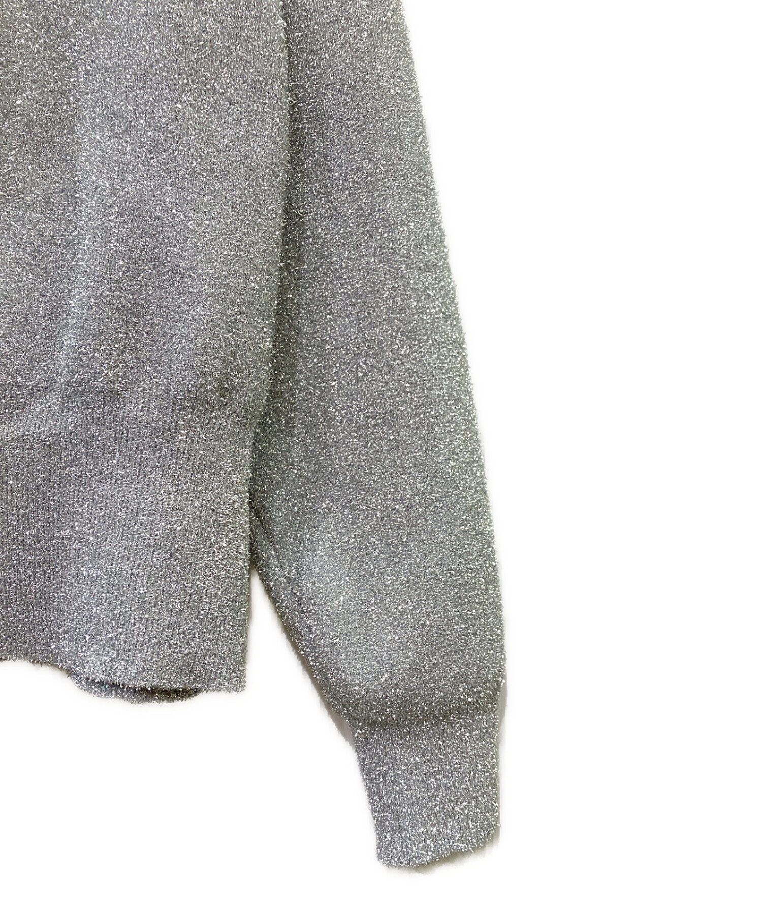 Christian Dior (クリスチャン ディオール) ERLロゴ刺繍 ニット セーター シルバー サイズ:L